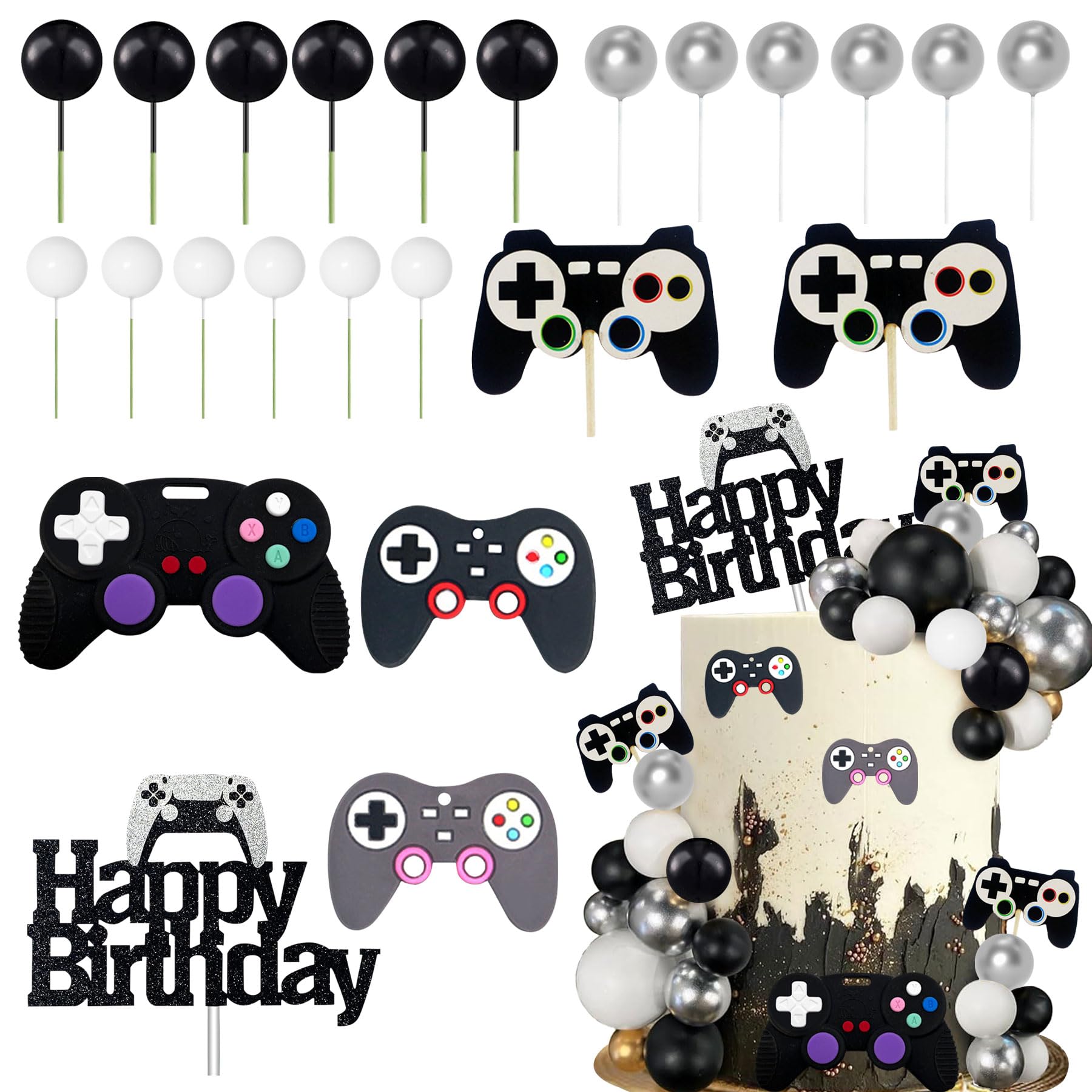 Video game themes Cake Toppers Controller Cake Decoration Video Game Cake Topper Game Console Controller Cake Topper