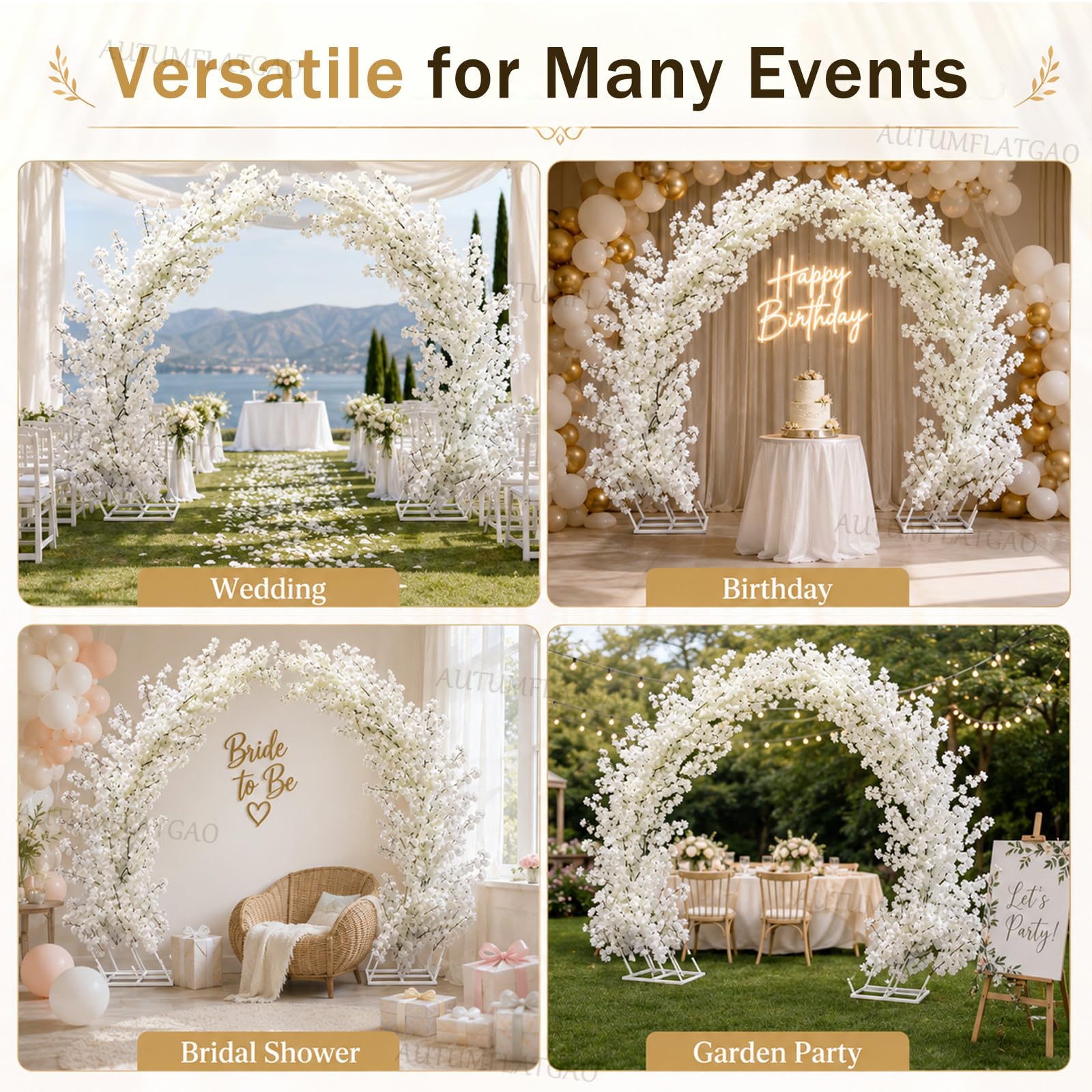 Deko Bogen Mit Ständer 2er Set, 2,2 M Weißer Metall-Traubogen Hochzeit, Hochzeitsbogen Als Hintergrundständer Für Trauung, Fotobox, Party, Empfang Und Gartendeko