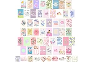 50PCS Danish Pastel Room Decor for Aesthetic Girls Bedroom