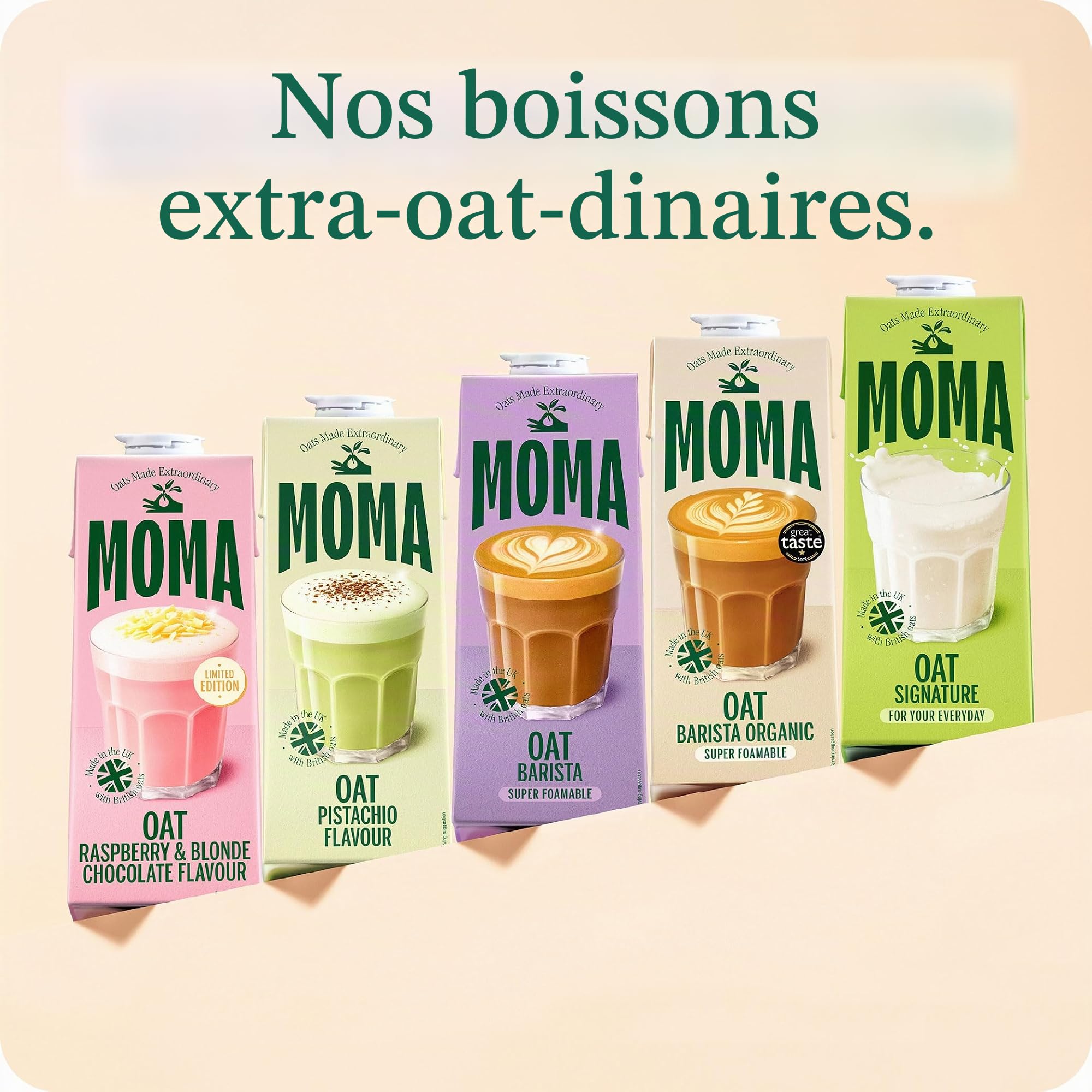 MOMA Barista Edition Lait d'avoine | 6 x 1 L | 100% végétal végétalien | Fabriqué avec toute l'avoine pour ajouter des fibres et une saveur délicieuse | Sans sucre ajouté | Boisson d'avoine