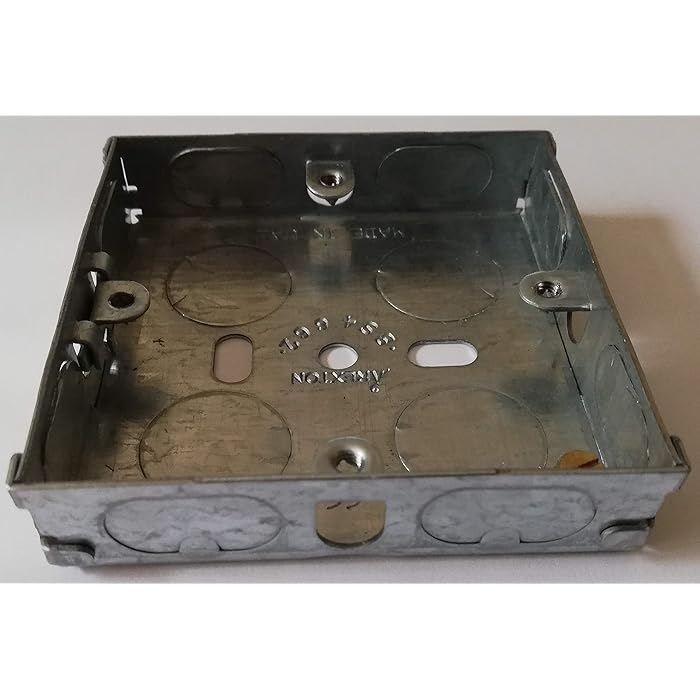 Buy Single Galvanized Metal Back Box 16mm Flush Wall Pattress / 1 Gang