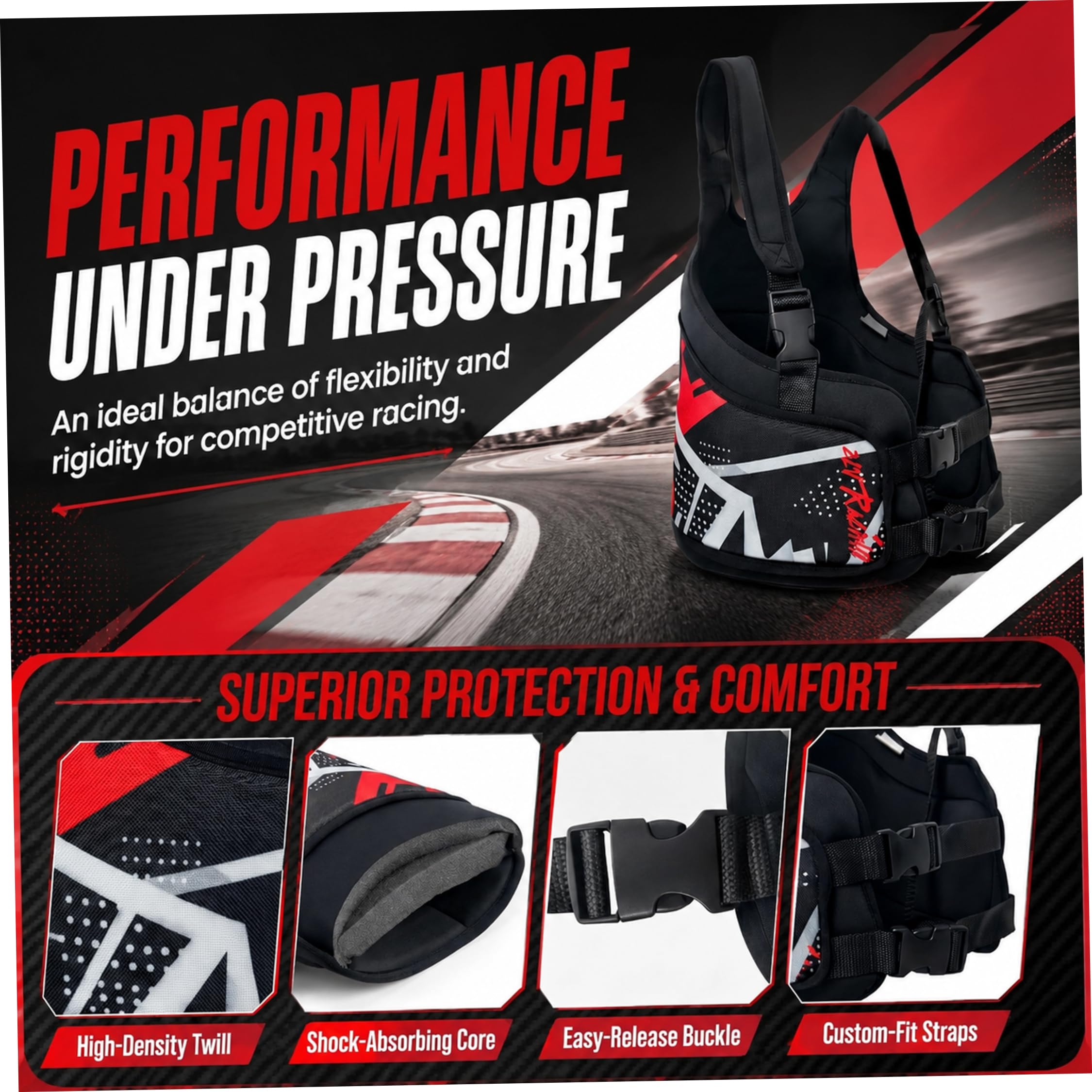 Protezione per costole Karting Protezione per costole ergonomica per adulti Qb