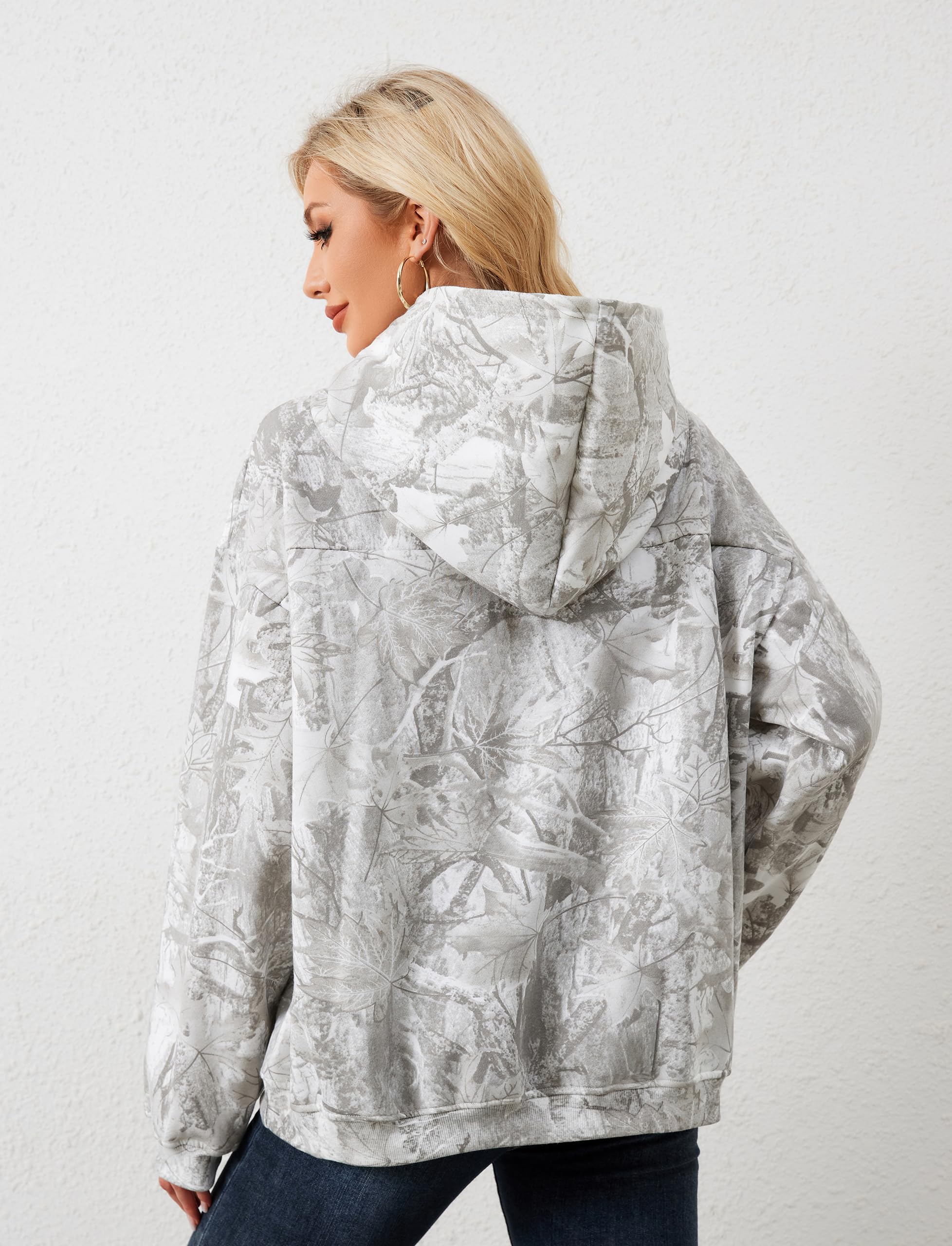 Dsewpaur Camo Hoodie for Women Men Casual Donna