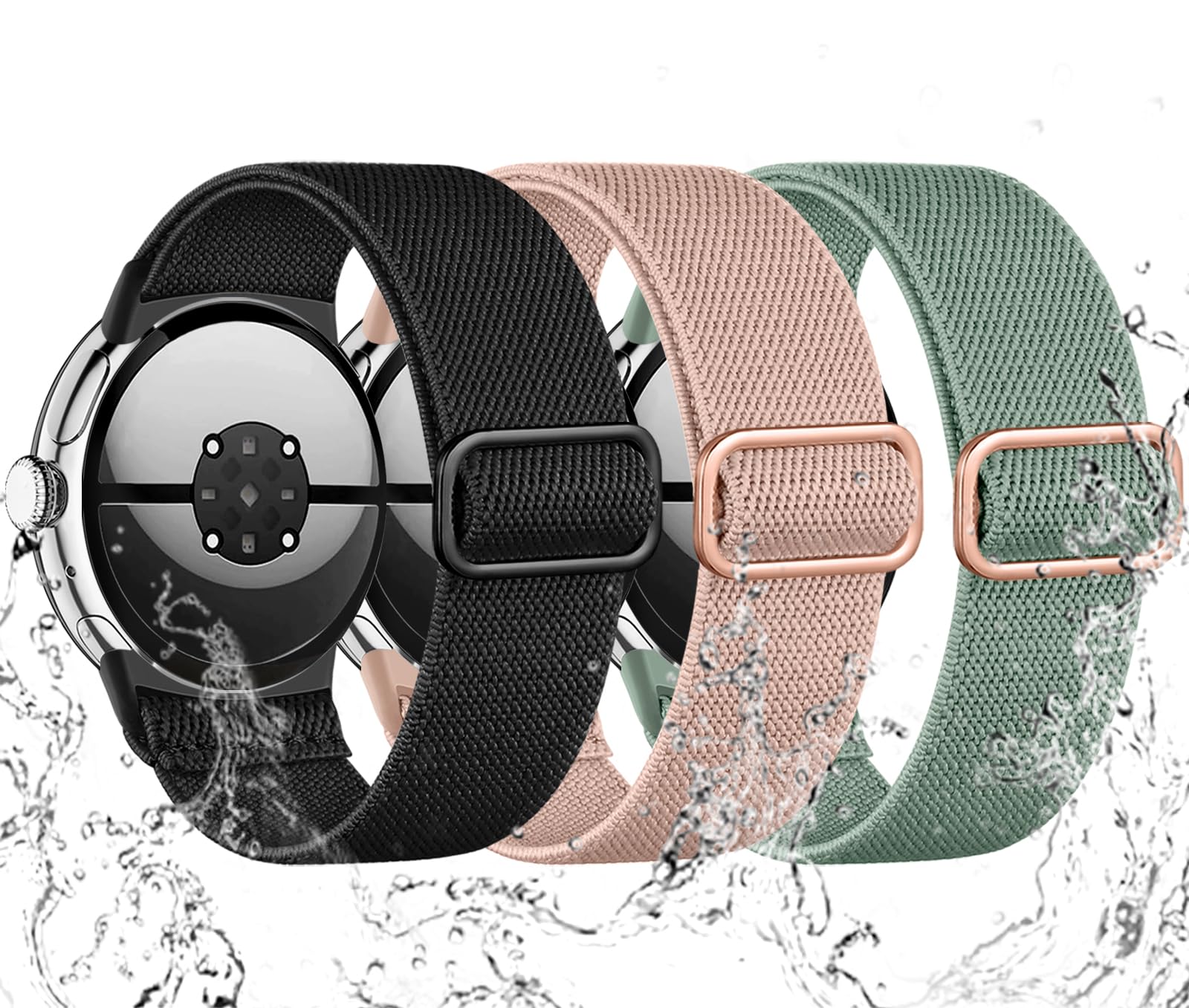 Maledan Stretchy Bands for Pixel Watch 2 Band Pixel Watch 3 4 Band 41mm Google Watch Bands Women