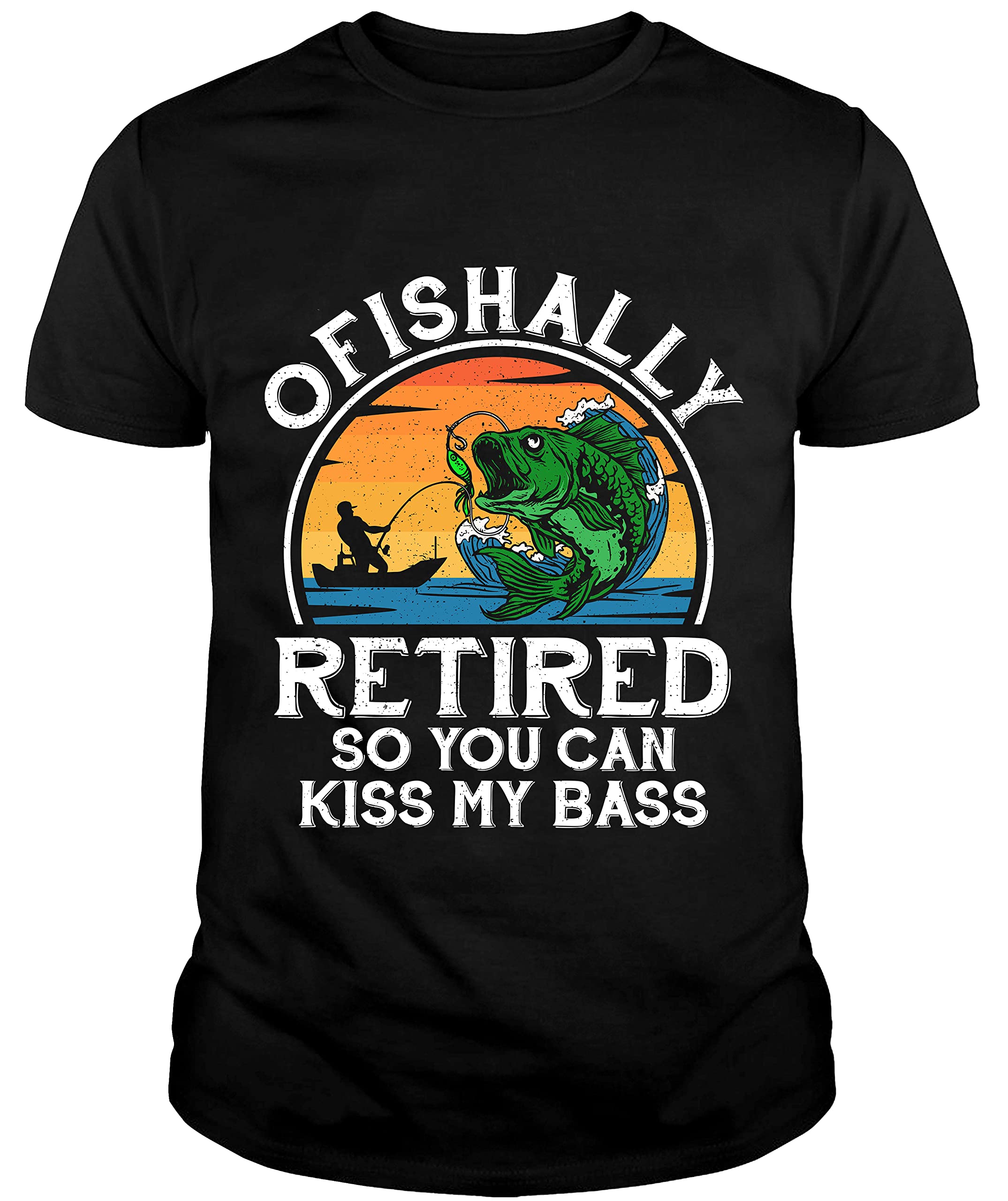 Ofishally Retired Funny Bass Fishing Retirement Shirt