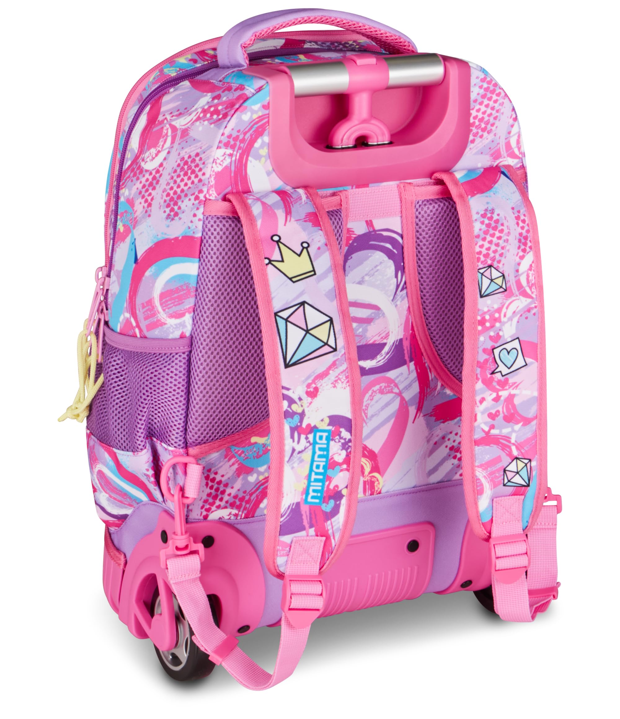 Mitama Zaino Trolley Run Maxi Rainbow, Spallacci a scomparsa, Bambini e Bambine, Tasca Porta Borraccia, Doppio uso, viola