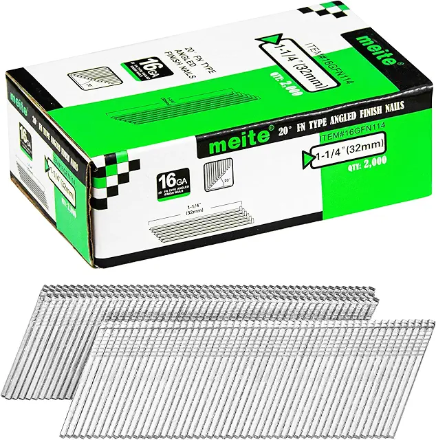 16G 20-Degree Angled Finish Nails for DeWalt Nailer (2,000 Count)