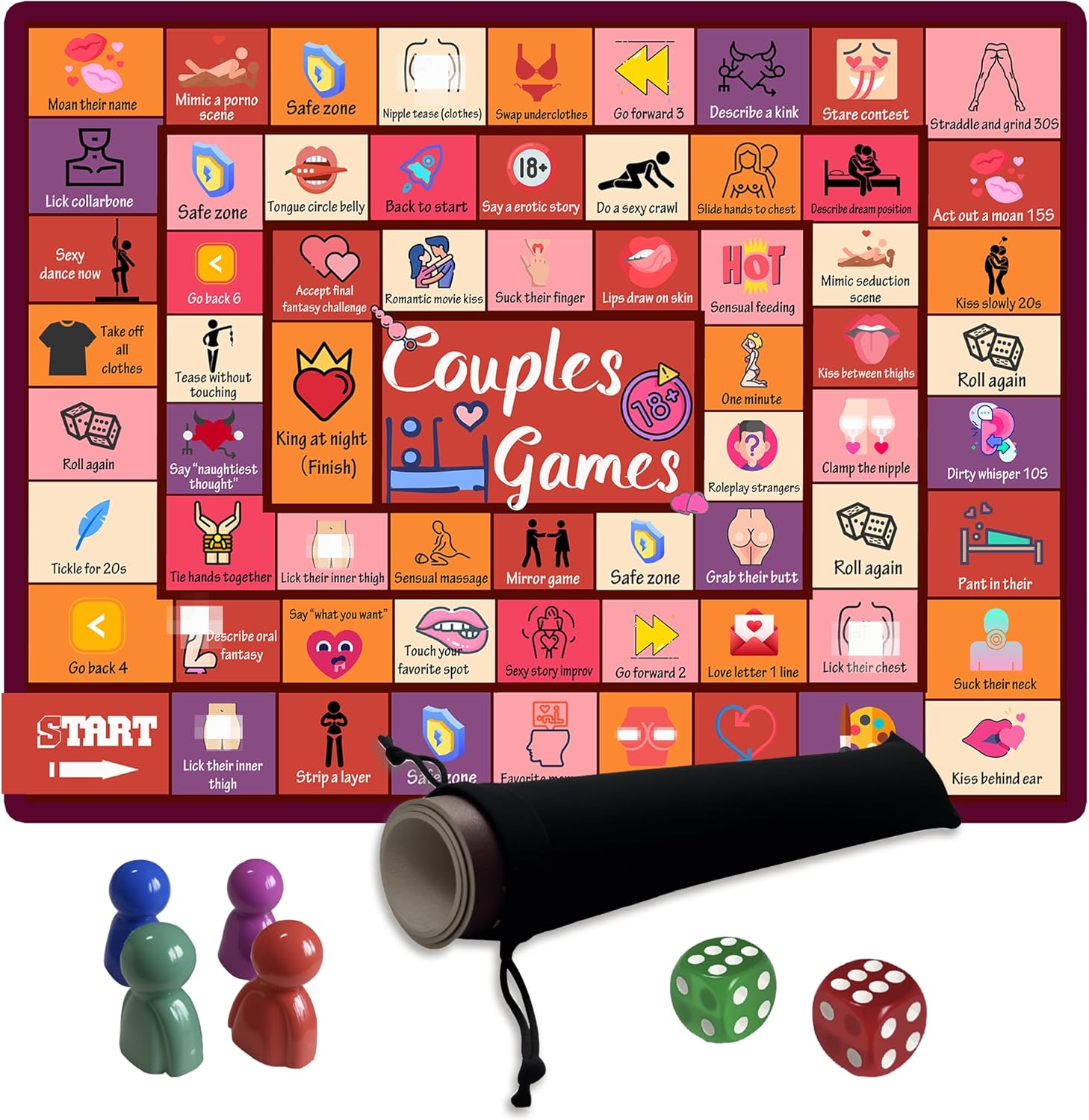 Couples Games for Adults, Board Games for Boyfriend Girlfriend, Date Night Ideas Dirty Activities Adultopoly for Bridal Shower, Game Night, Party, for Husband, Wife, Valentine’s Day