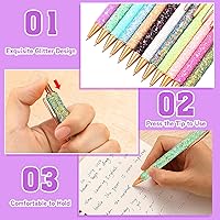 Vista 4 de BESARME 12 bolígrafos elegantes para mujer, bolígrafos con purpurina para niñas, regalos de cesta de Pascua, bolígrafos de diamantes de imitación