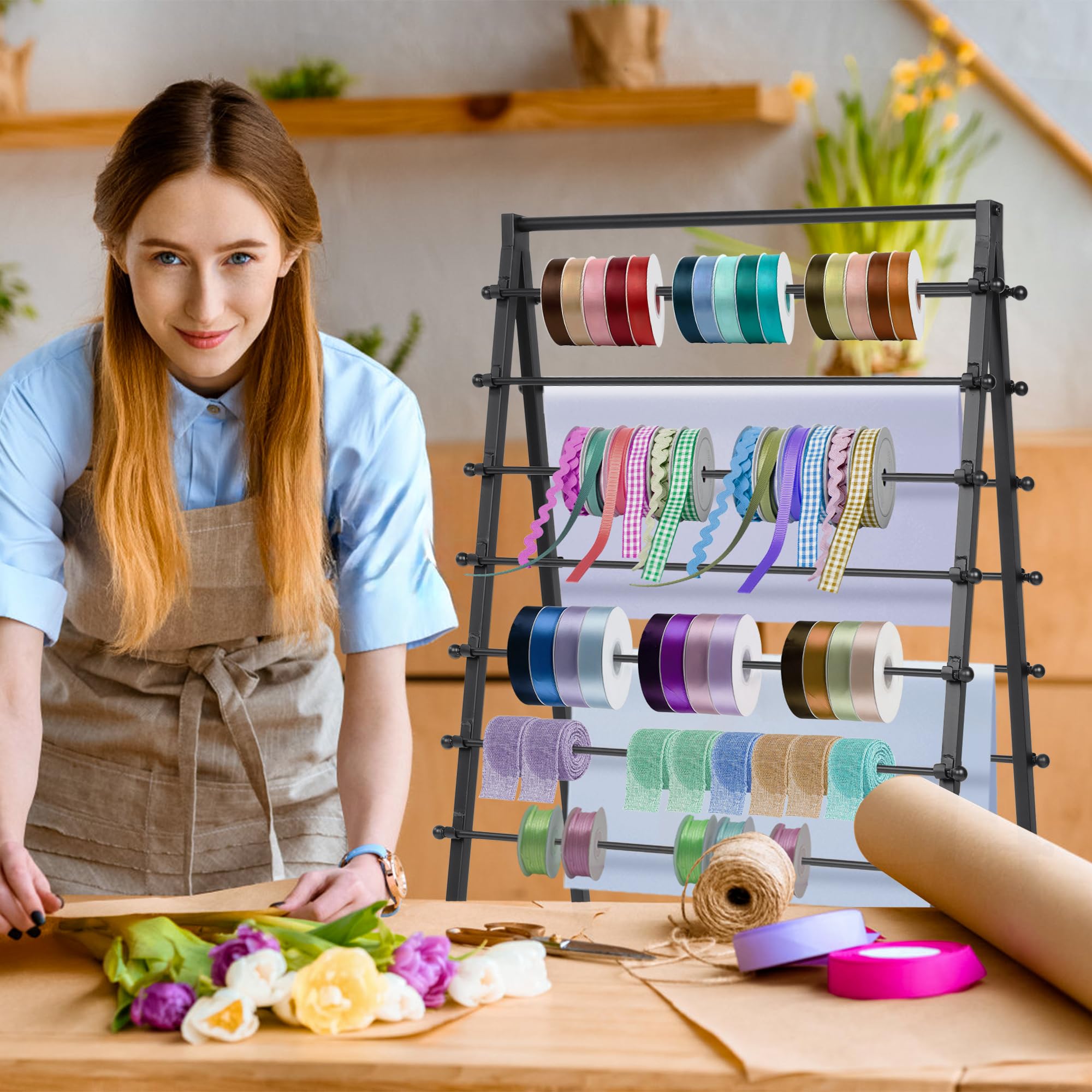 Triple Ribbon Rack Snapklik.com : Ikare Ribbon Organizer,Ribbon Holder,15 Tier Ribbon ...