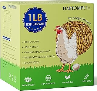 HARTOMPET 1LB Dried Black Soldier Fly Larvae, Non-GMO & Nutrient-Packed Chicken Feed, Strong Egg Production and Health, Rich in Calcium for Healthy Hens and Ducks, Better Than Dried Mealworms