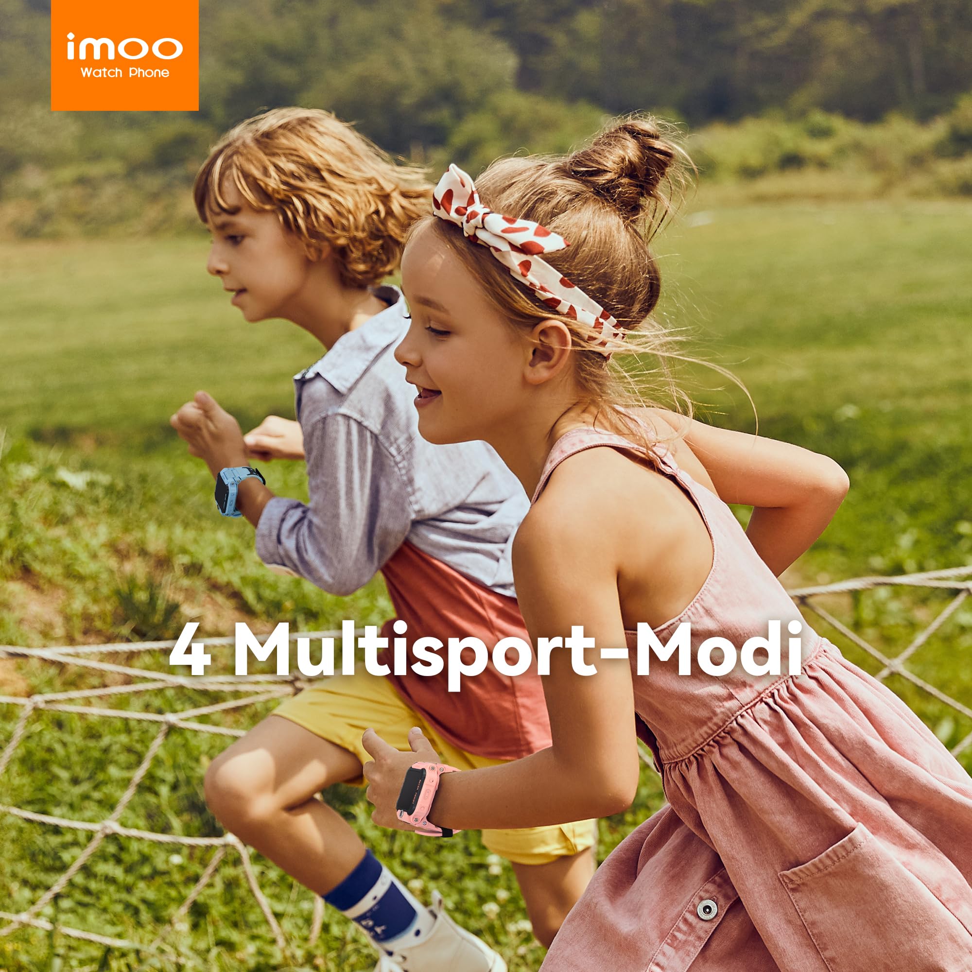 imoo Z7 Smartwatch Kinder, Flip-Dualkamera, Videoanruf, GPS | HD-Videoanruf, VoLTE, Chat, SIM-Slot, 5-Satelliten-GPS-Ortung, Gesundheits-Tracking, Sportmodi, SOS, IPX8, Schulmodus