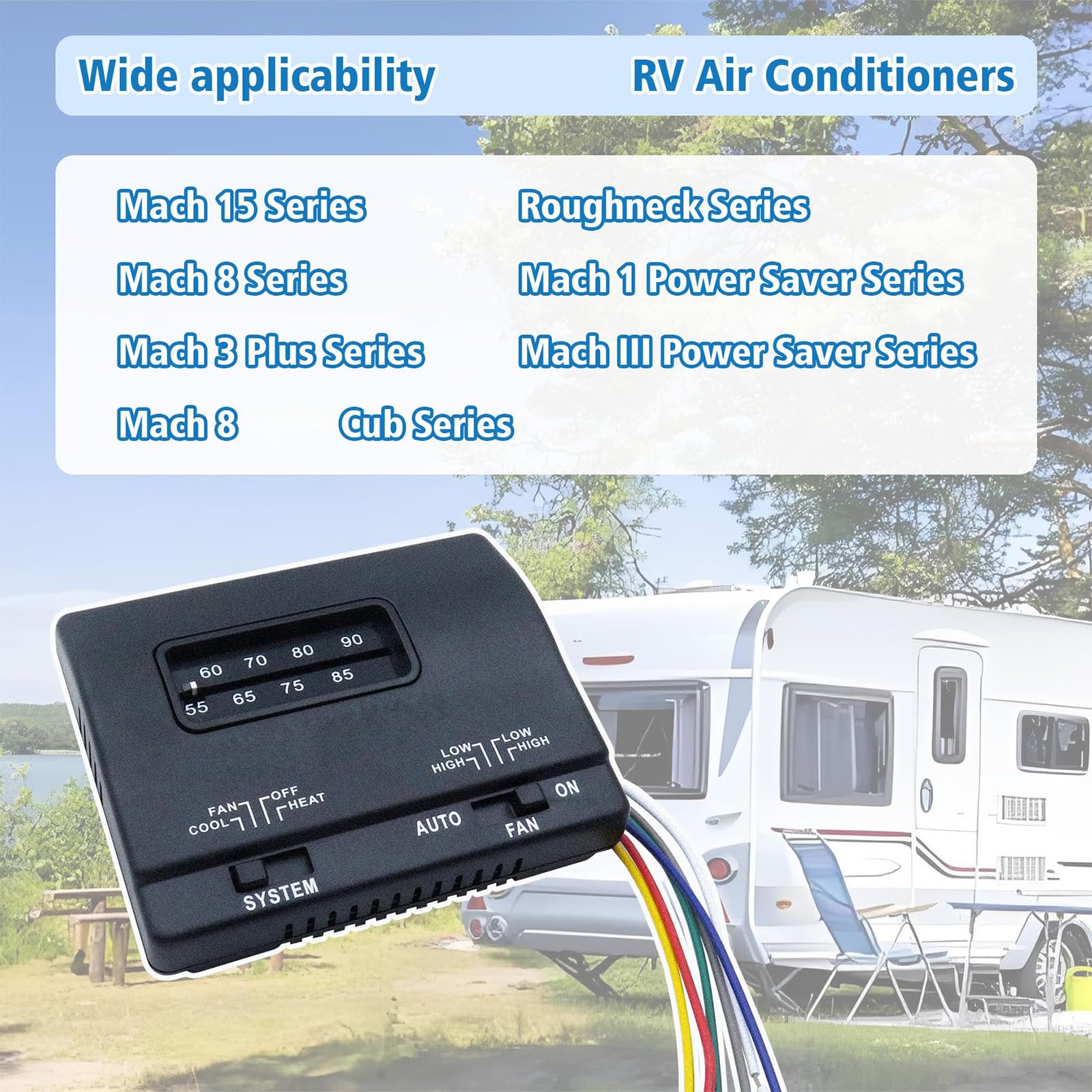7330F3852 Thermostat de Remplacement pour climatiseurs de caravanes offrant Un contrôle Stable du Chauffage et du Refroidissement Unité de Commande de Refroidissement du Chauffage