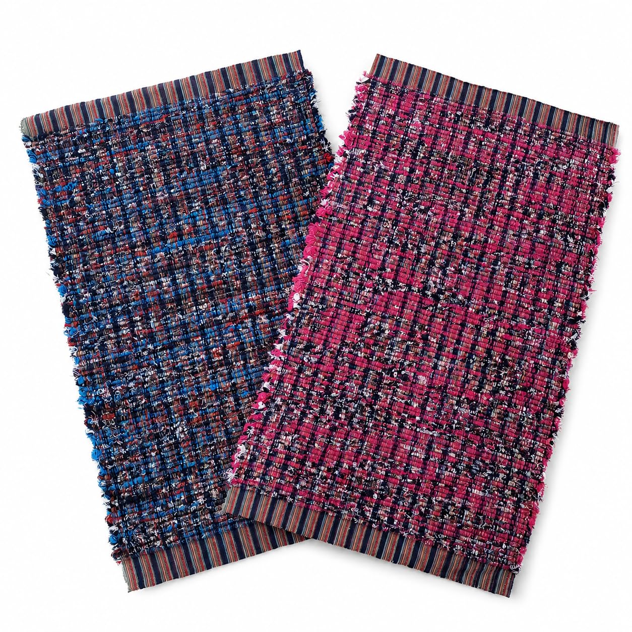 Rithanika@Home Anti-Skid Handmade Recycled Cotton Floor Mats for House | Soft & Durable Door Mats for Home Entrance, Kitchen & Bathroom | Machine Washable |40 x 60 cm|Pack of 2| Assorted Multicolor-picture-26