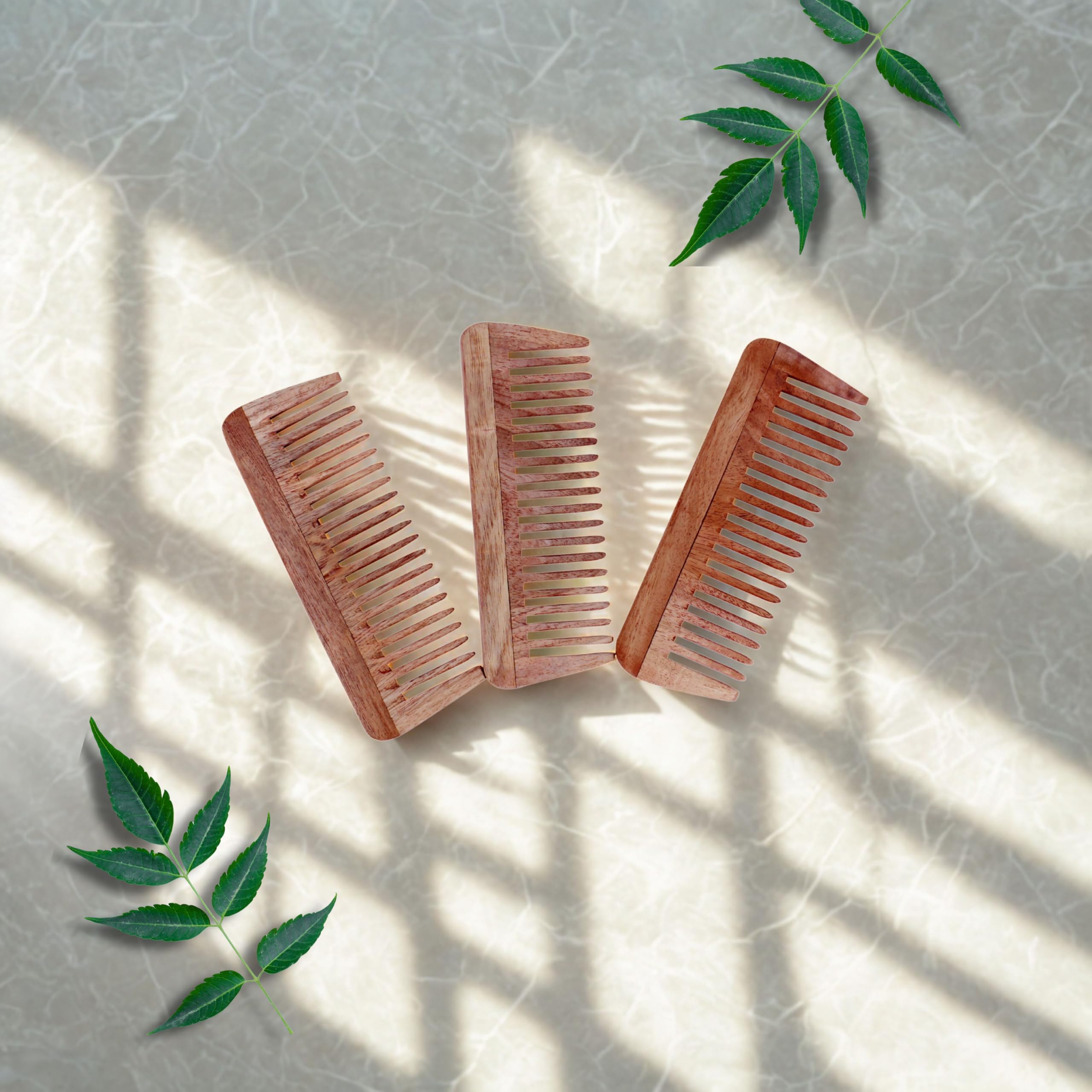 THE Unltd India Handmade Neem Wooden Comb, Brown, 6 - Image 2