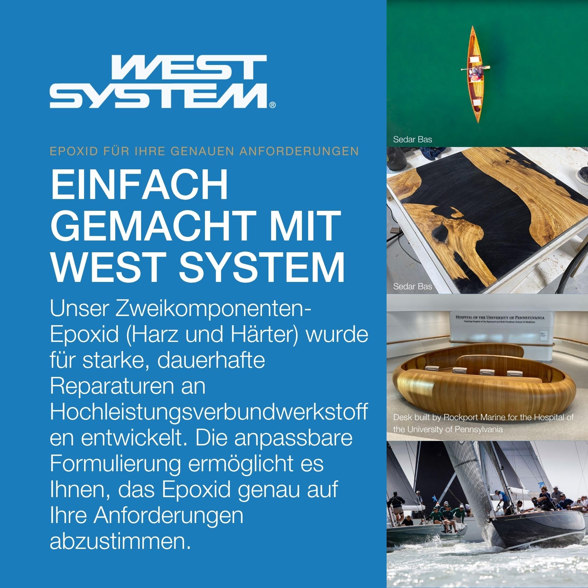 WEST SYSTEM Epoxidharz und Härter 105/205 A Pack Set – Marinequalität 2-Komponenten-Epoxidkleber für Holz, Metall, Fiberglas – Wasserdichter DIY-Klebstoff für Bootsreparatur & Spaltfüllung