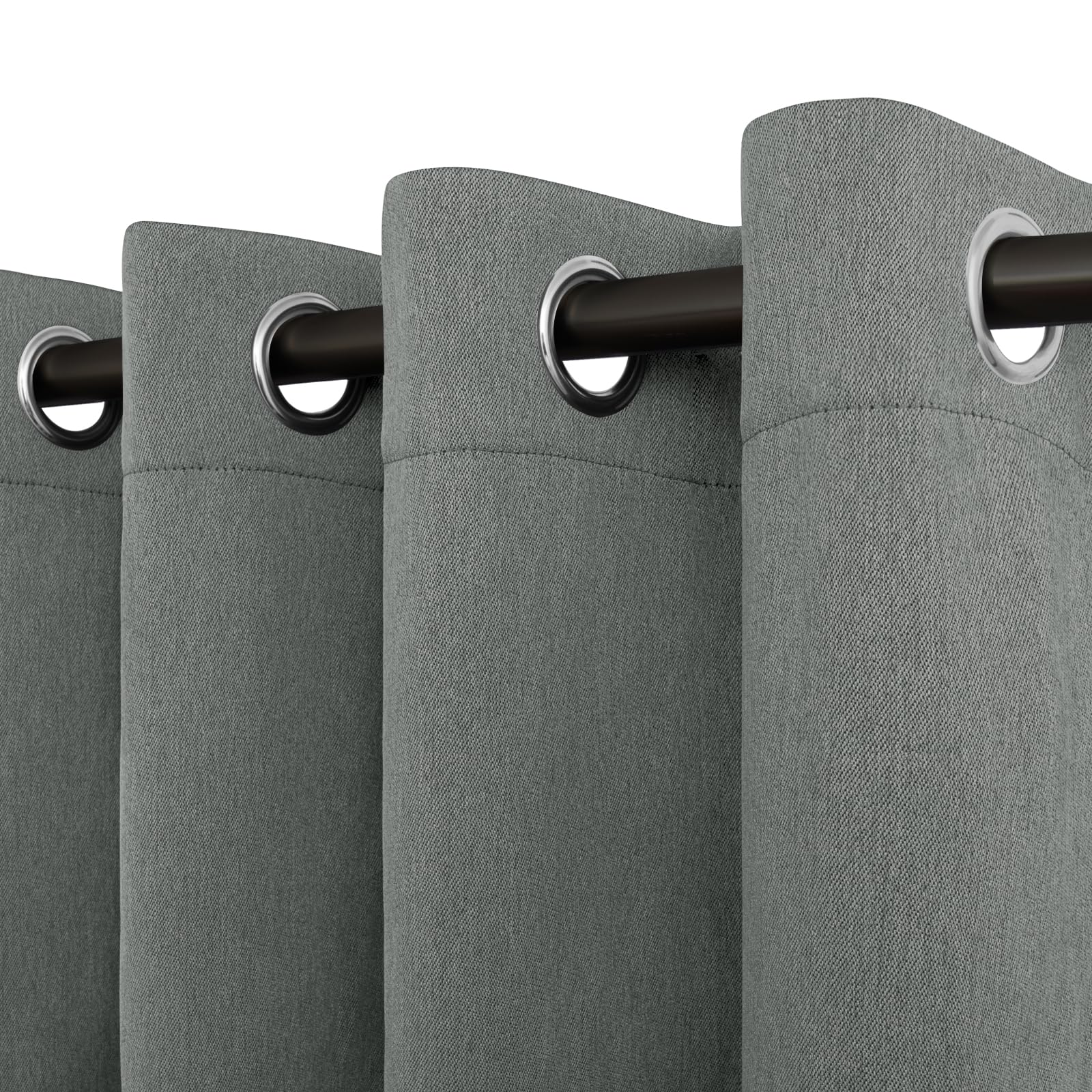 Easy-Going Linen Look Blackout Curtain Grommet Window Curtain Drapes for Bedroom, Living Room Thermal Insulated Room Darkening (2 Panels, 52x108 inch,