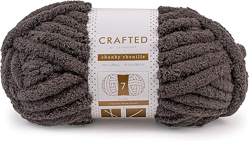 Miniatura 8 de Crafted By Catherine Hilo de felpilla grueso, paquete de 2 (41 yardas cada madeja), carbón, calibre 7 Jumbo