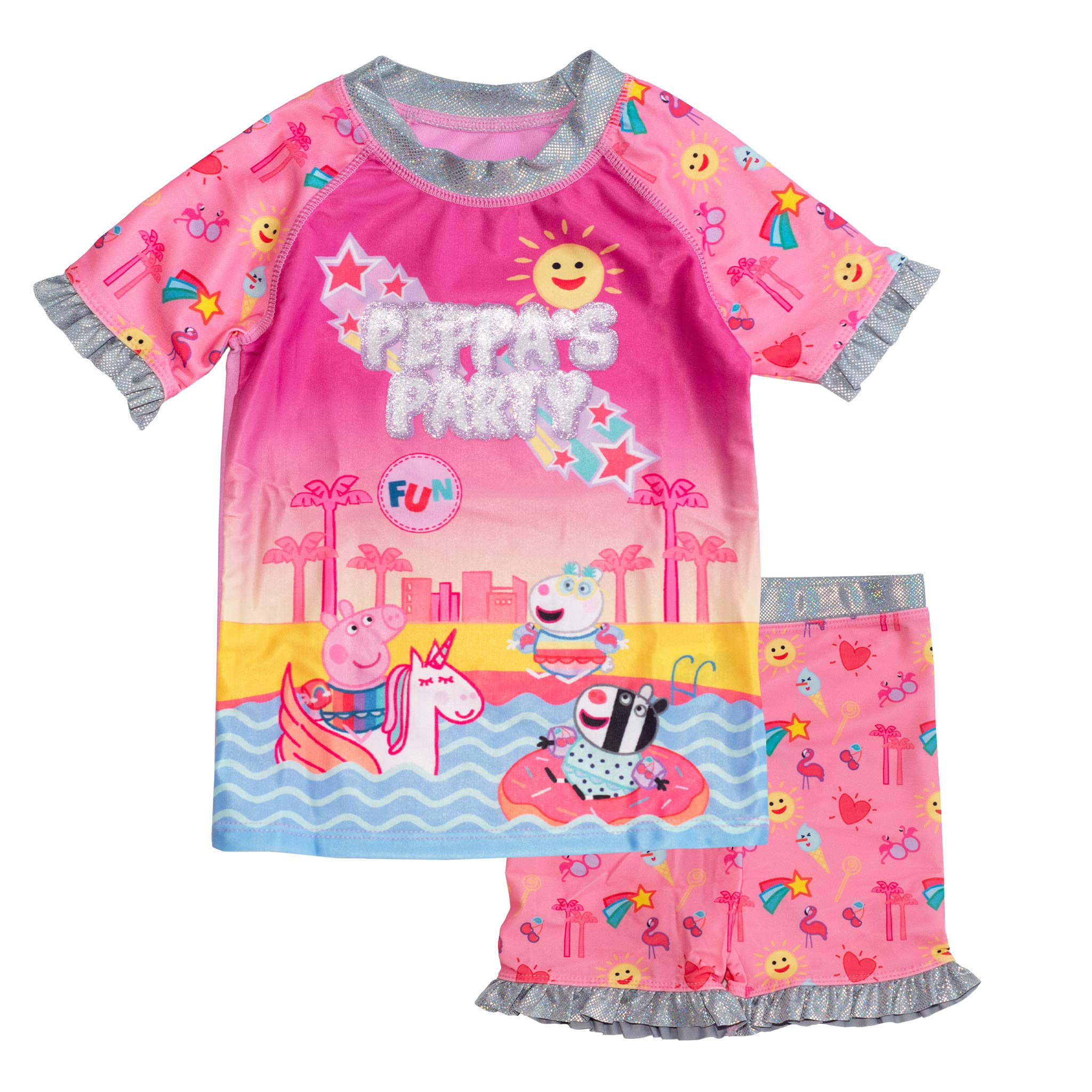 Popgear Peppa Pig Party Girls Swimming Top and Shorts Pink Traje de baño de 2 Piezas para Niñas