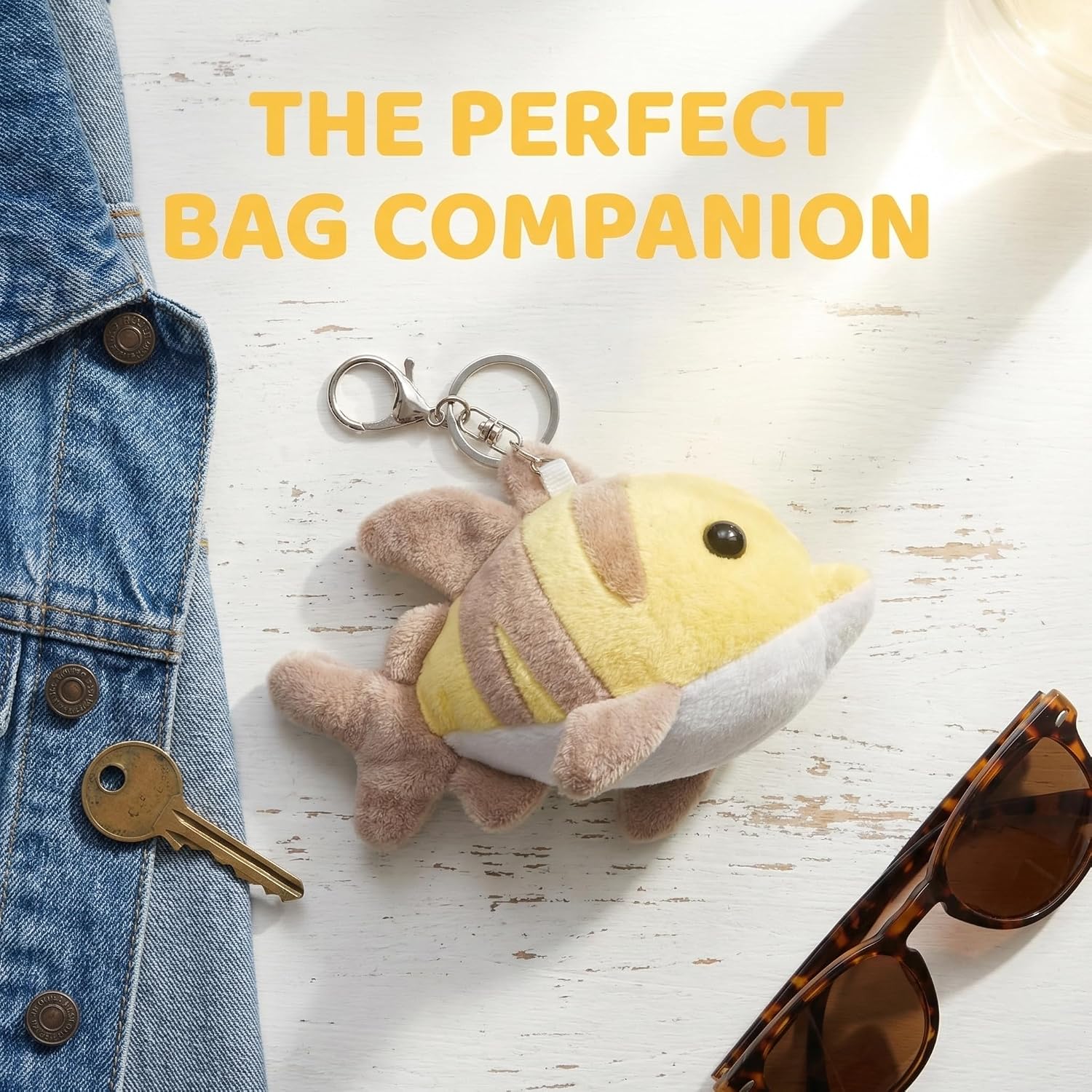 Cute Fish Keychain for Backpack, Fish Plush Charm Accessories With Bag Charms image 3