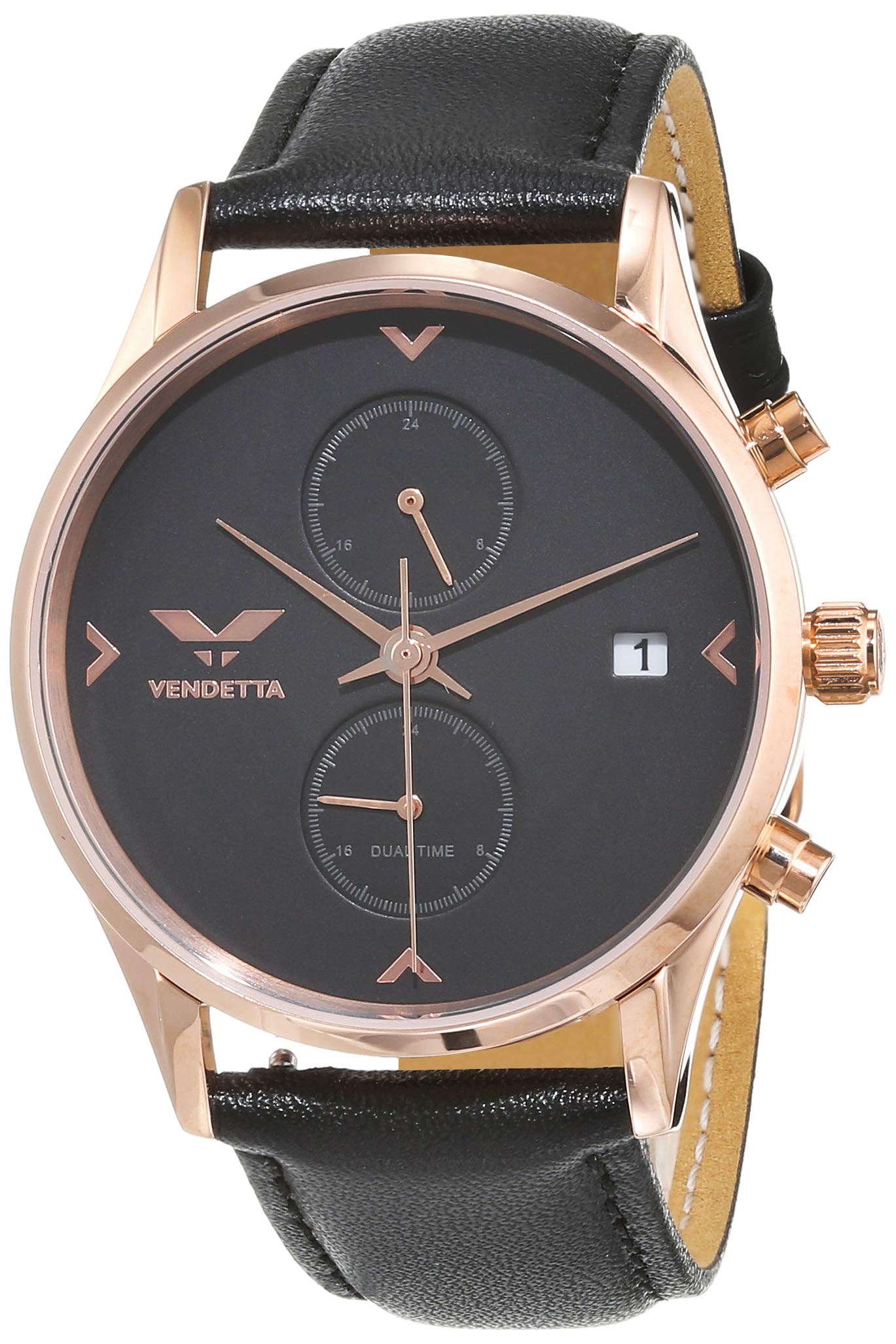 VENDETTA Unisex Adult Analogue Classic Quartz Watch with Leather Strap VE3011