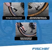 Fischer mini kerékpárpumpa manométerrel, dupla löketes, alumínium - ezüst 4