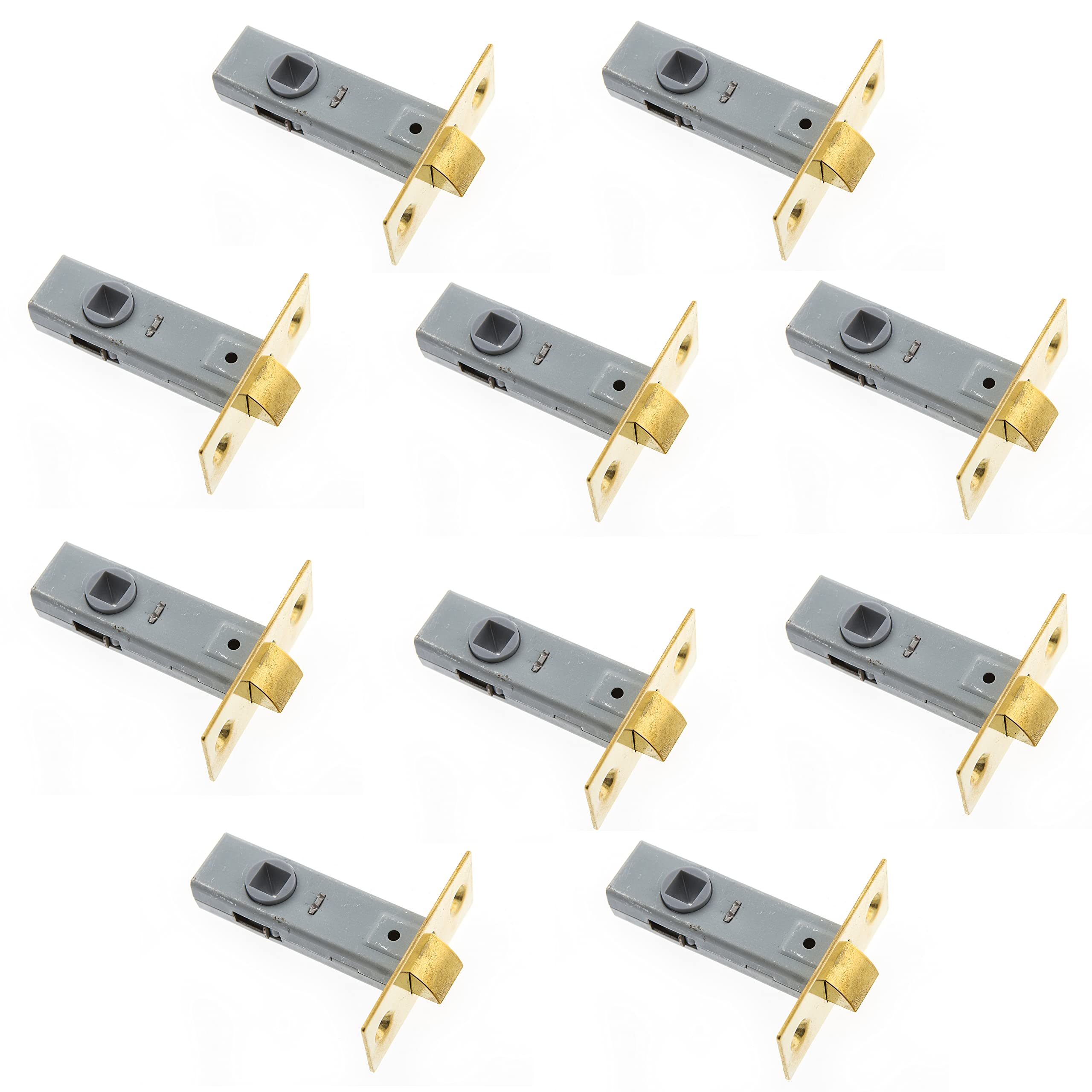 Sterling Brass Tml130bp Internal 3" / 75Mm Tubular Mortice Latch, 10 Pack, Nickel