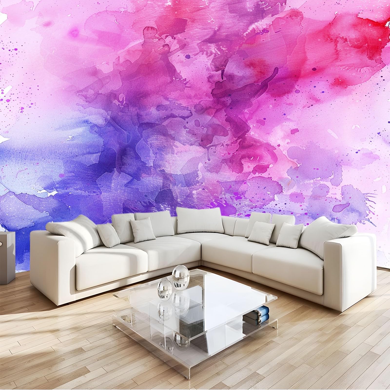Fototapeta aplikacja ścienna moda akwarela smuga motyw zdjęcie mural - 250 x 175 cm fototapeta - do salonu dziecięcej sypialni fototapeta dekoracja domu