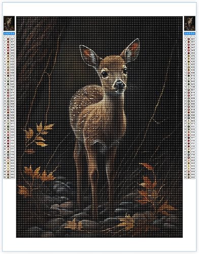 Miniatura 2 de Kits de pintura de diamantes 5D para adultos, ciervo pequeño, taladro completo, bordado de punto de cruz, pinturas de diamantes de imitación de