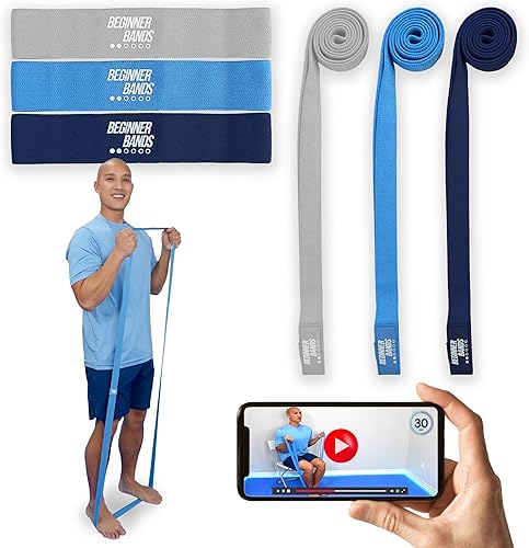 Justin Agustin - Juego de 6 bandas para principiantes, diseñadas específicamente para principiantes en total, bandas de ejercicio suaves para