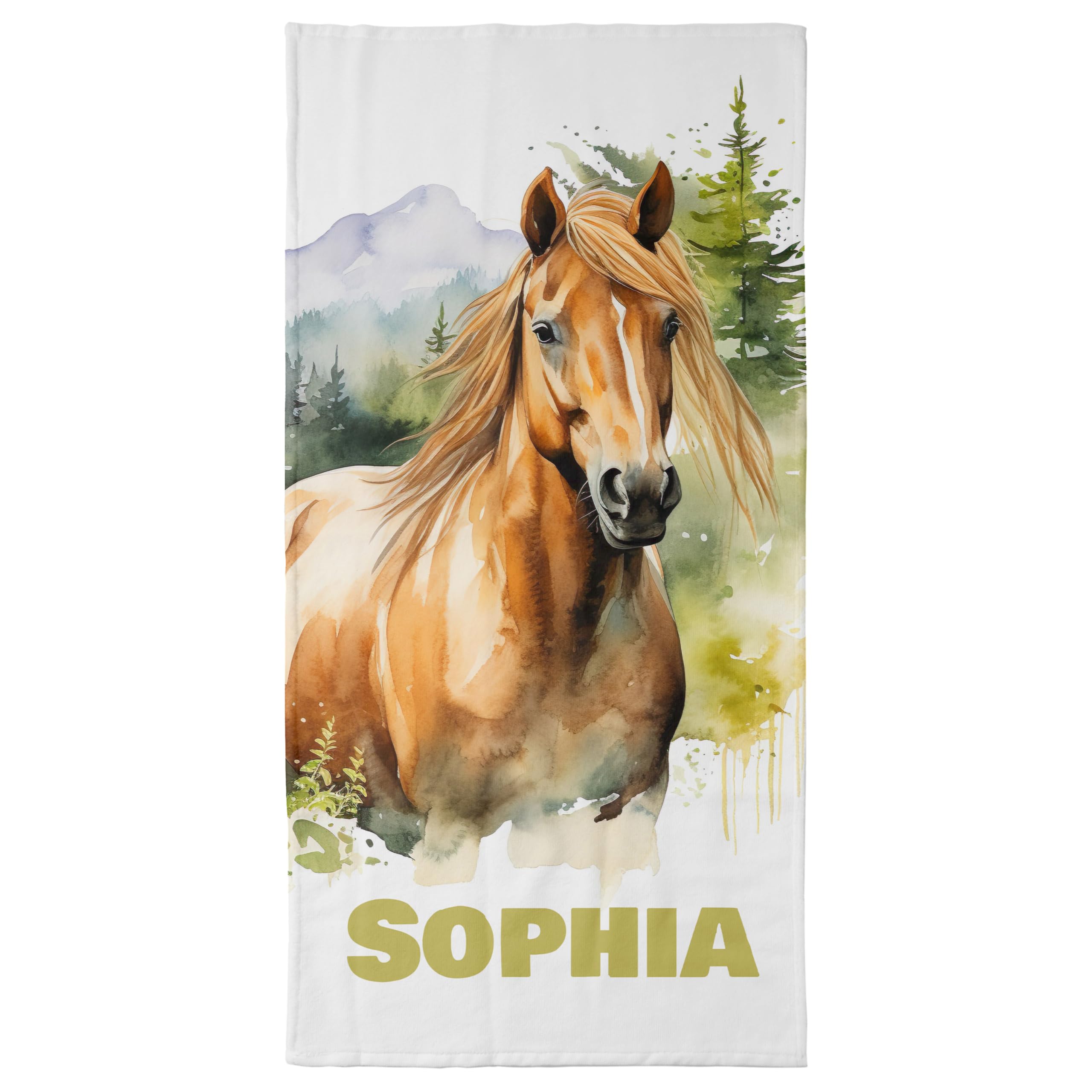 GRAZDesign Handtuch Pferd Mit Spruch Und Name Personalisiert Badetuch, Saunatuch Für Kinder Und