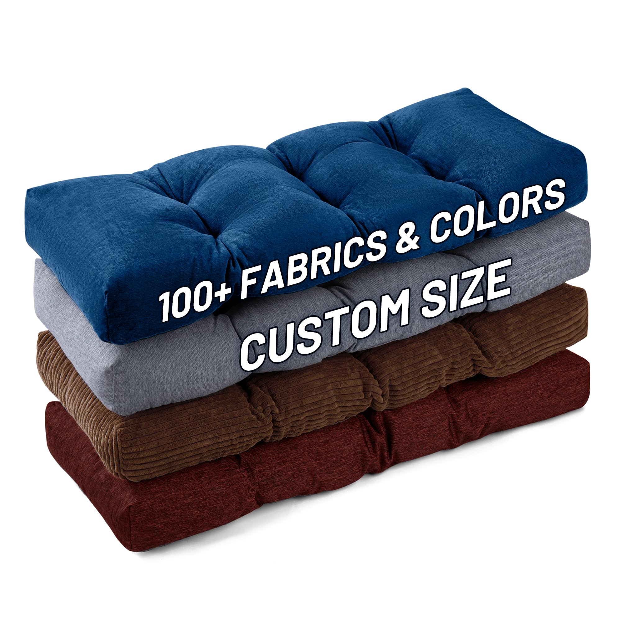 Lokex Custom Bench Cushion, Bench Cushions for Indoor Furniture Made of Customizable Size and Color, Anti-Slip Piano Bench Cushion
