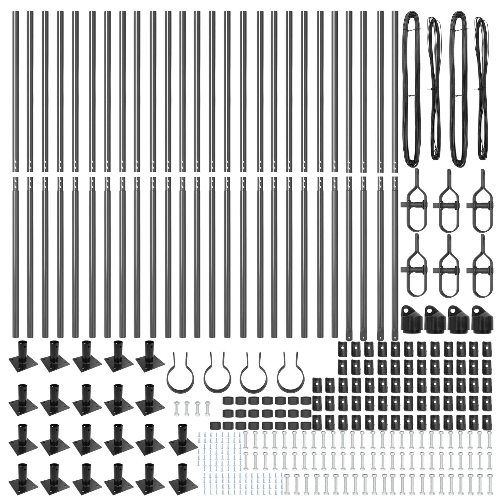 Juego de 52 postes para valla de hormigón gris, 3,2 x 3,2 x 68,5 cm, ideales para vallas al aire libre, resistentes a la intemperie y de larga duración, perfectos para jardín y límites de propiedad