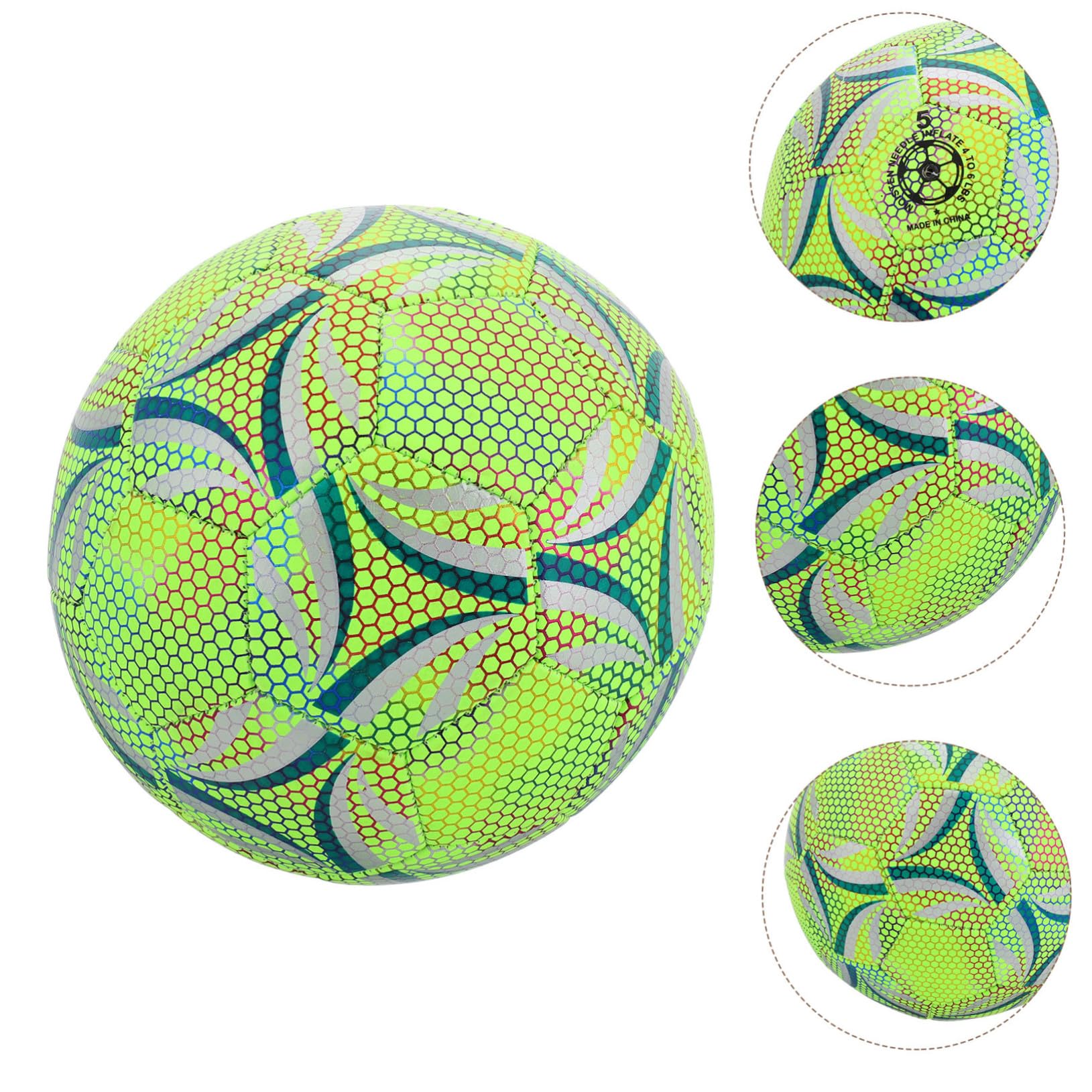 Pallone da Calcio Fluorescente Misura 5 Resistente e Sicuro per Allenamento e Partite Adolescenti visibilità Potenziata per Gioco Notturno all Aperto