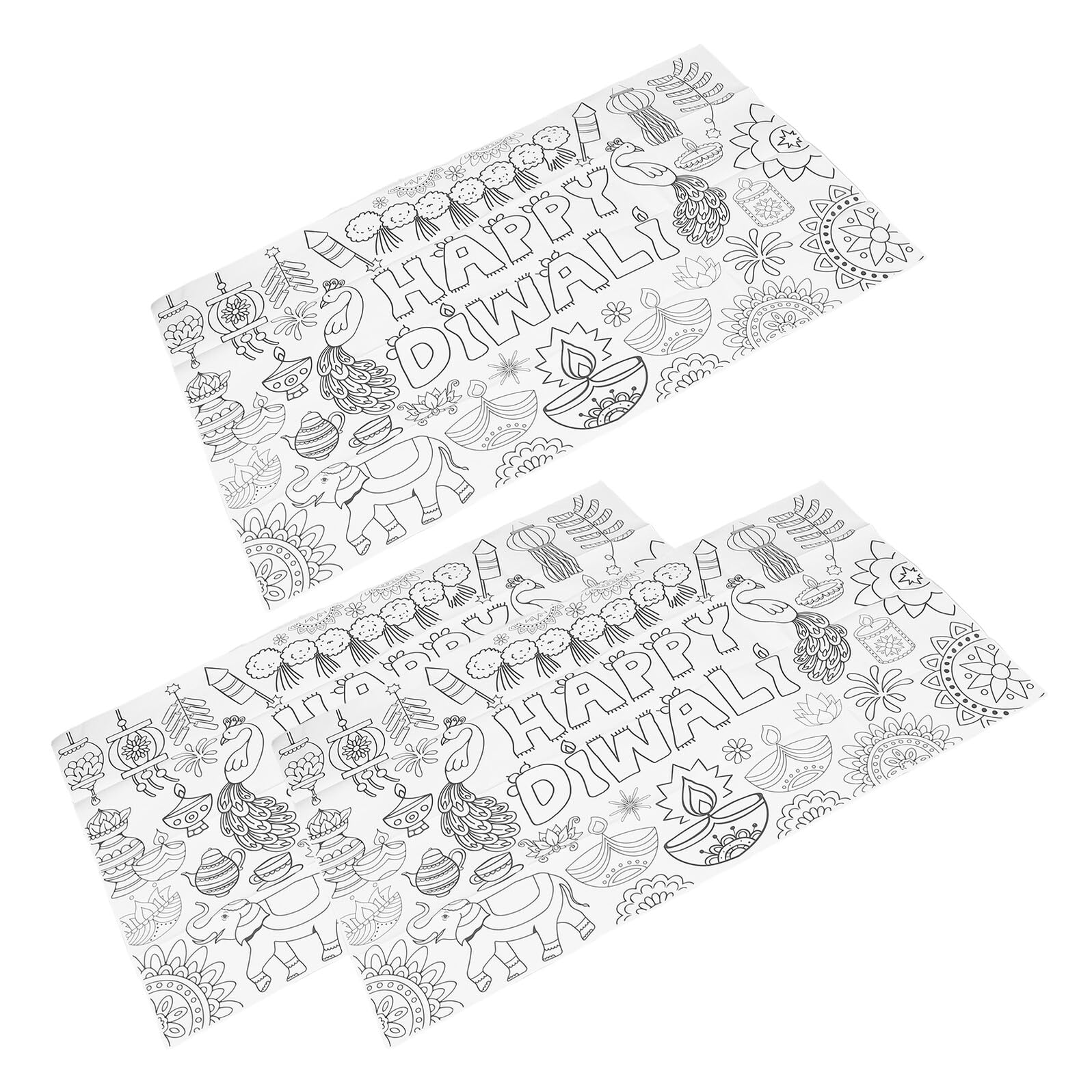Lienzo para colorear de Diwali OFFSCH pack de 3 pósteres infantiles para pintar en casa 8