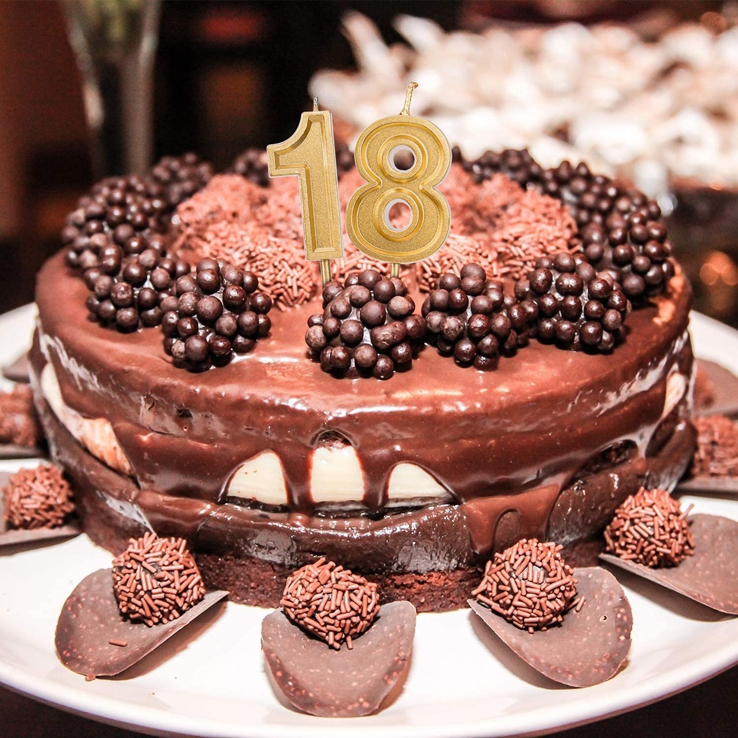 Amazon.co.jp: LUTER ゴールドグリッター ハッピーバースデーケーキ