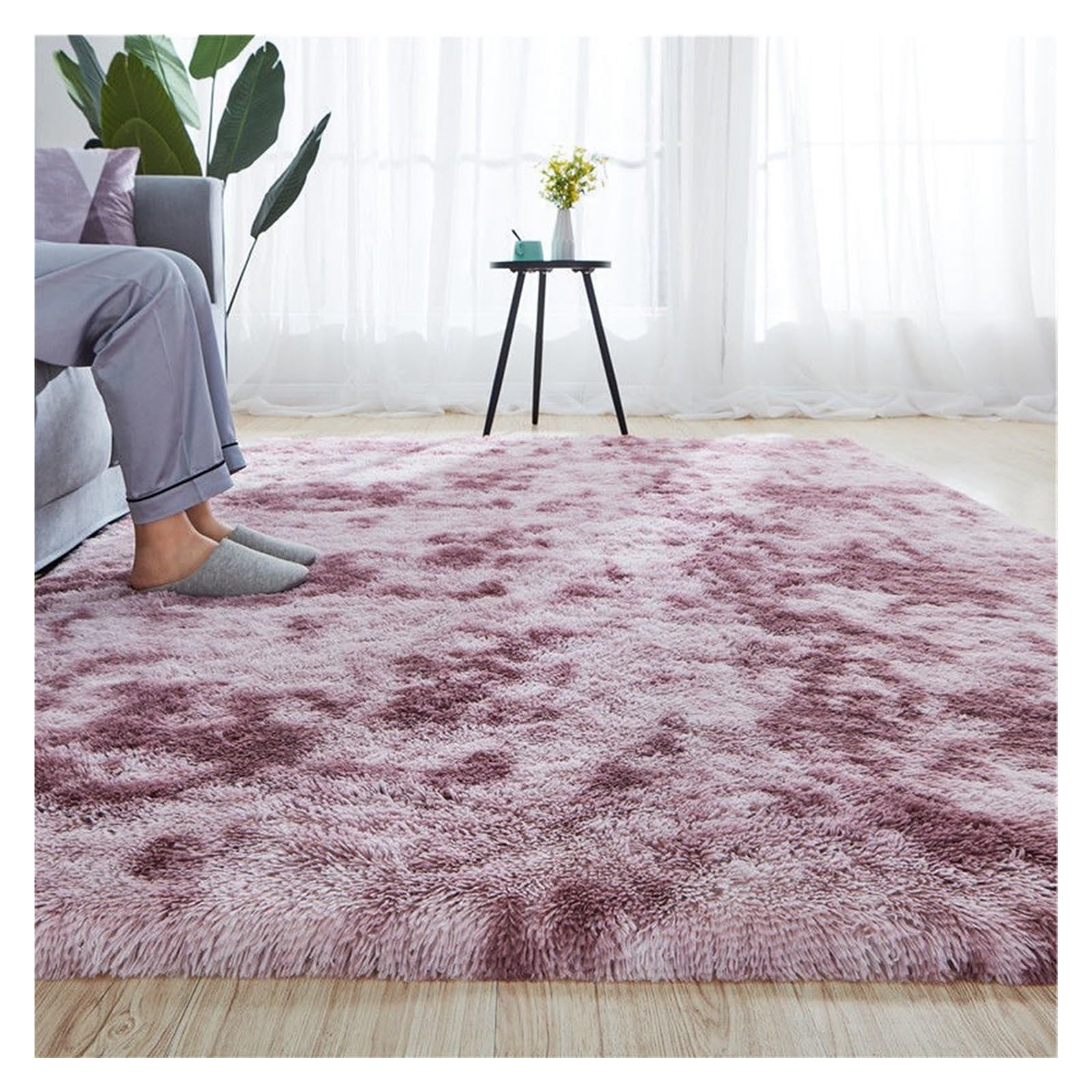 Tappeto Antiscivolo per Pavimenti in Legno 70 x 200 cm Tappeti Morbidi per Soggiorno Tappeti per Bambini Adatti per Salotto, Tavolino Salotto, Camera da Letto, Viola Rosa