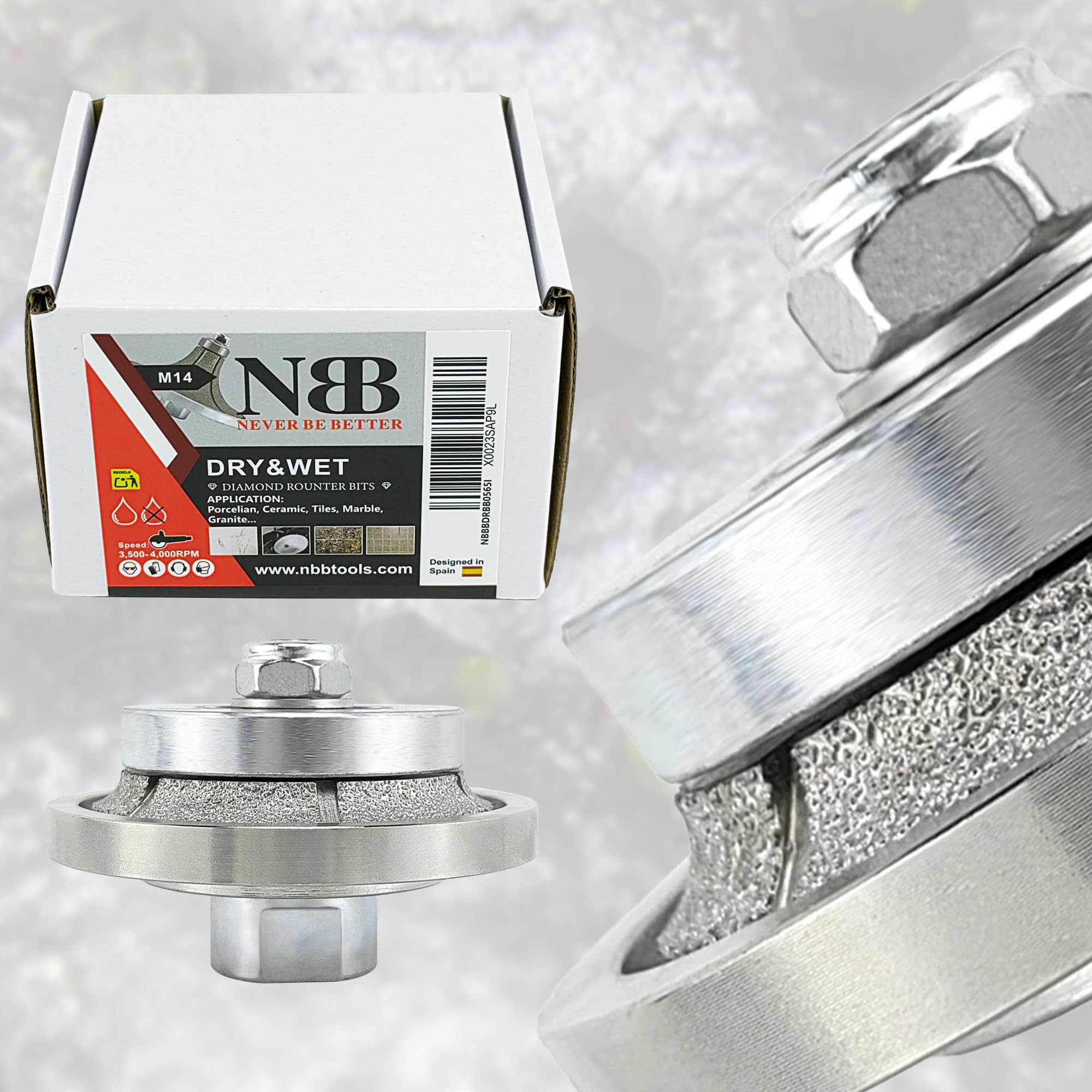 NBB Diamond Profile Wheel Diamond Router Bit Diamond Milling Drill chamfer Bit Grinding Wheel for Profiling Porcelain Tile Ceramic Granite Marble Stone Use on Angle Grinder - Image 3