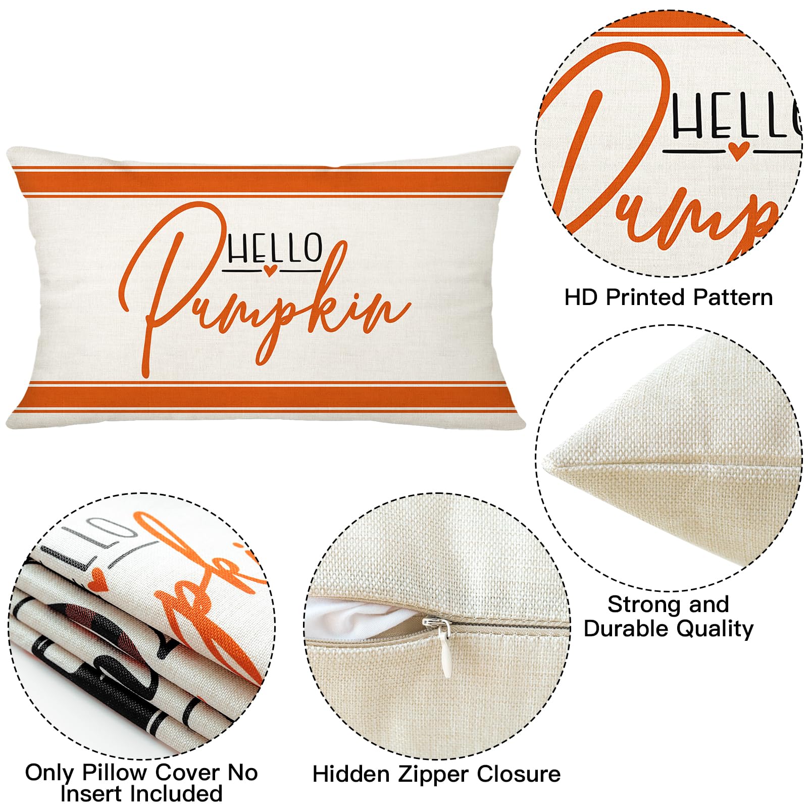 KIKYKUBBLETASW Housses De Coussin D'automne, Housses De