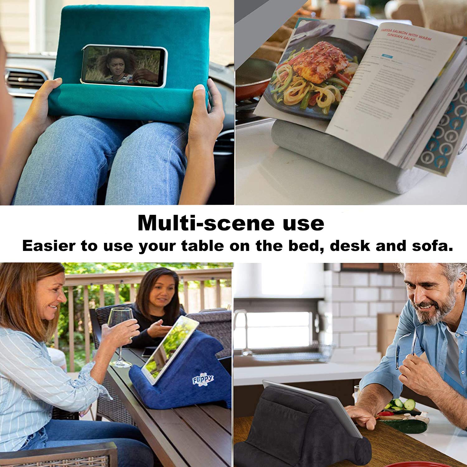 FANIER Cuscino Supporto per Tablet, Multi-Angolo, Universale, Grigio