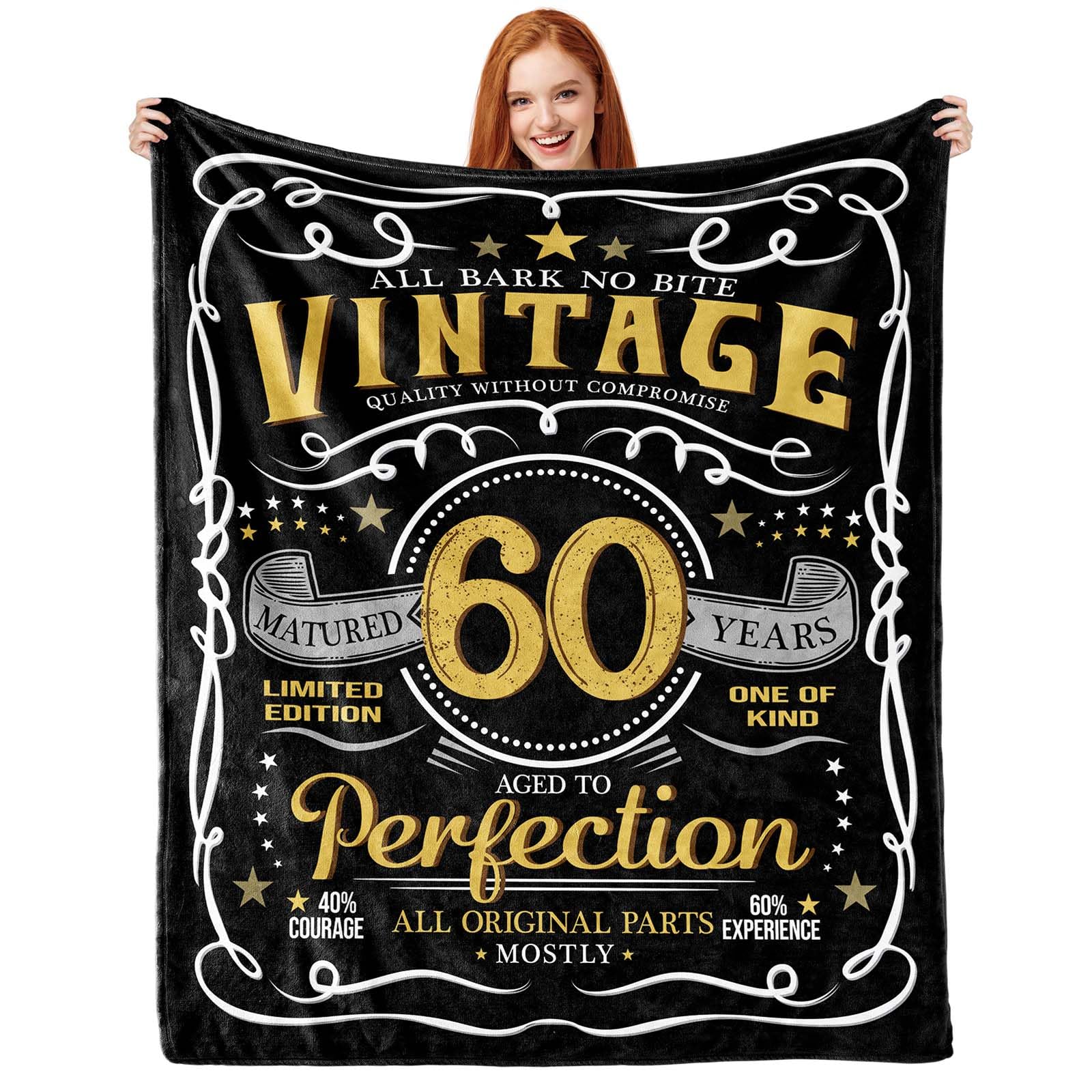 60th Birthday Gifts for Men, 60 BirthdayGifts for Men Women, 60th Birthday Bed Blankets, 60th Birthday Decorations Gift Ideas, 1963 60 Year Old Birthday Gift for Travelling Rugs