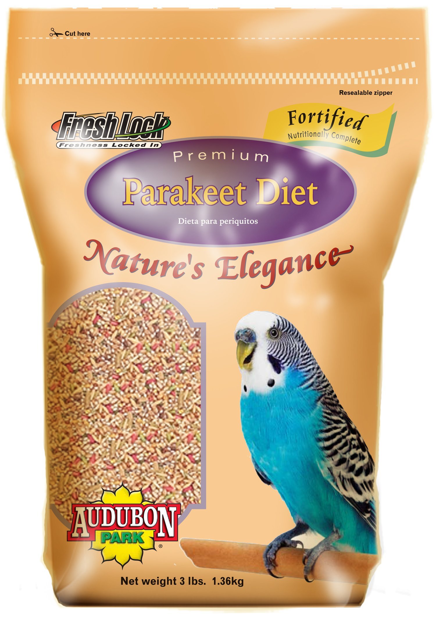 Audubon Park Nature's Elegance 1677 Parakeet Diet Supreme Quality Bird Food, 3-Pound Bag