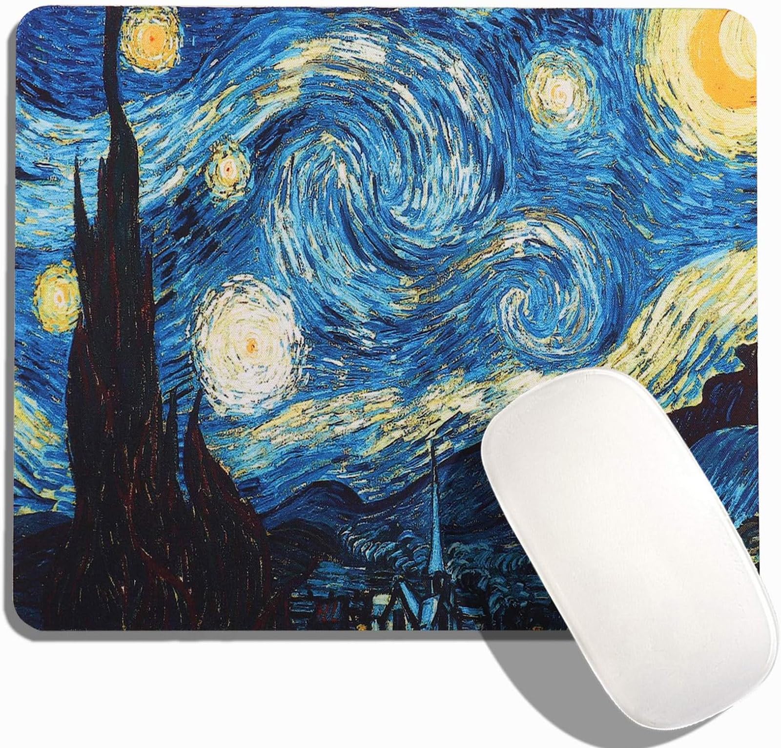 ELLENNE Tappetino per Mouse 240x200mm Superficie in Lycra Ultra-Liscia Antiscivolo lavabile Mousepad Ufficio Gaming