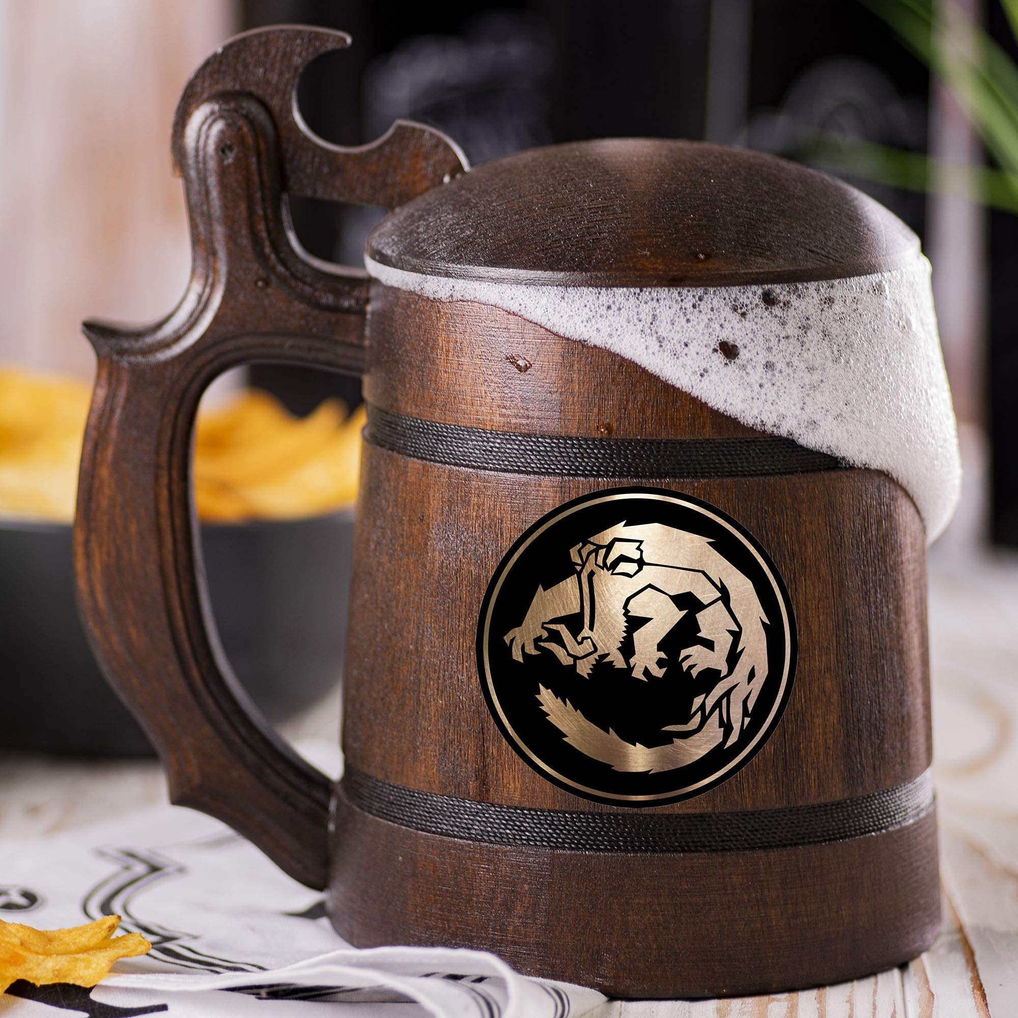 Gore Magala Beer Stein MHW Wooden Beer Mug, MHW Beer Stein