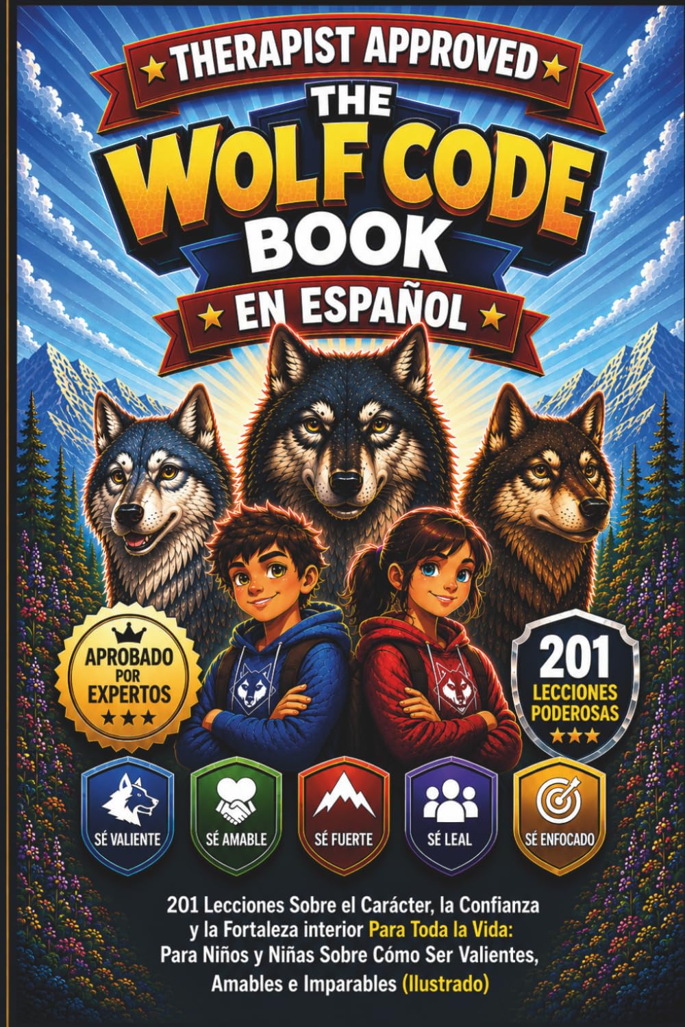The Wolf Code Book en Español: 201 Lecciones Sobre el Carácter, la Confianza y la Fortaleza interior Para Toda la Vida: Para Niños y Niñas Sobre Cómo Ser Valientes, Amables e Imparables (Ilustrado)