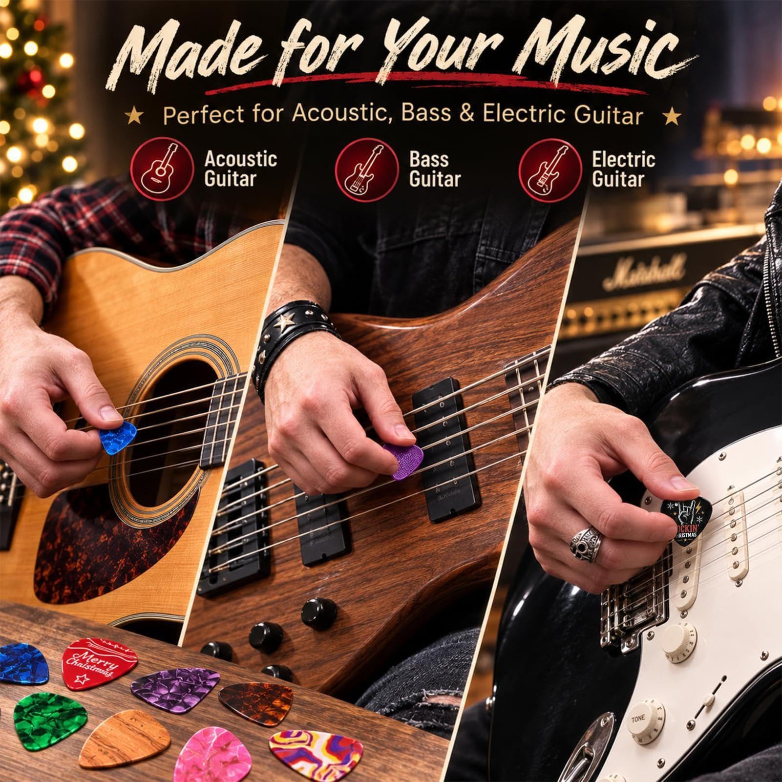 Calendario del Conto alla Rovescia Musicale Plettri da Chitarra Portatili