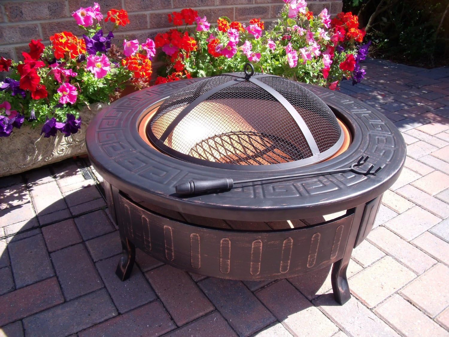 AmbienceOutdoors Round Patio Fire Pit Decking Firepit Garden Heater Table Brazier