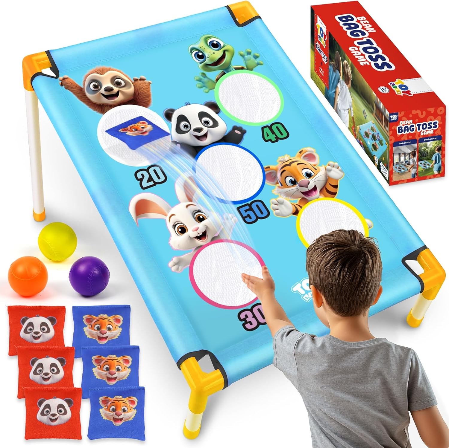 TOY Life Bean Bag Toss Carnival Games, Corn Hole, Yard Games for Kids Outdoor Game for Kids, Gift for 3 4 5 Year Old Boys Girls, Indoor Backyard Toddler Outdoor Toys for Birthday Party Family Reunion