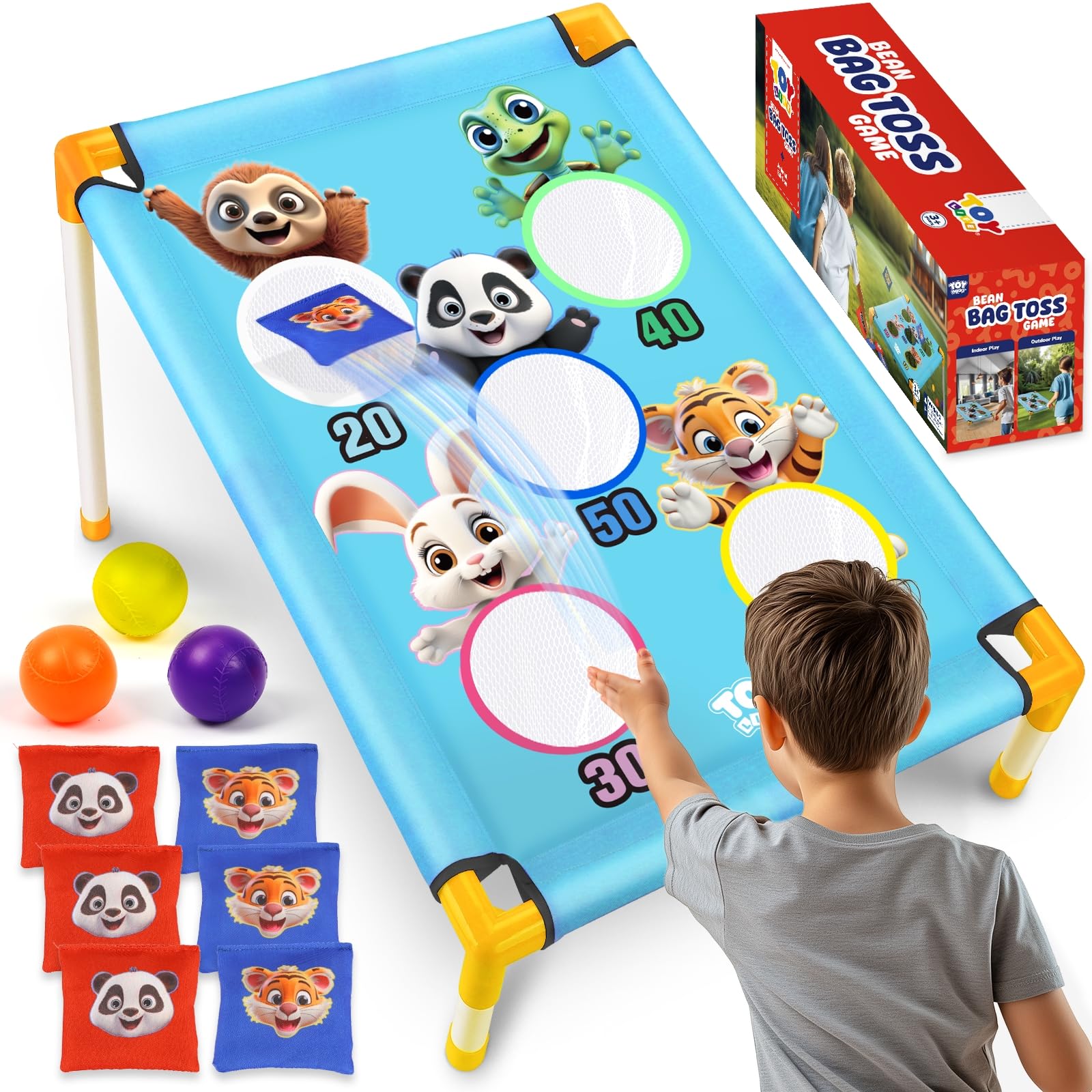 TOY Life Bean Bag Toss Game, Carnival Party Games, Cornhole Set for Kids Outdoor Games, Outside Toys for Kids Ages 4-8, Yard Outdoor Toys for Toddlers 3-5, Gifts for 3 4 5 6 7 Year Old Girls & Boys