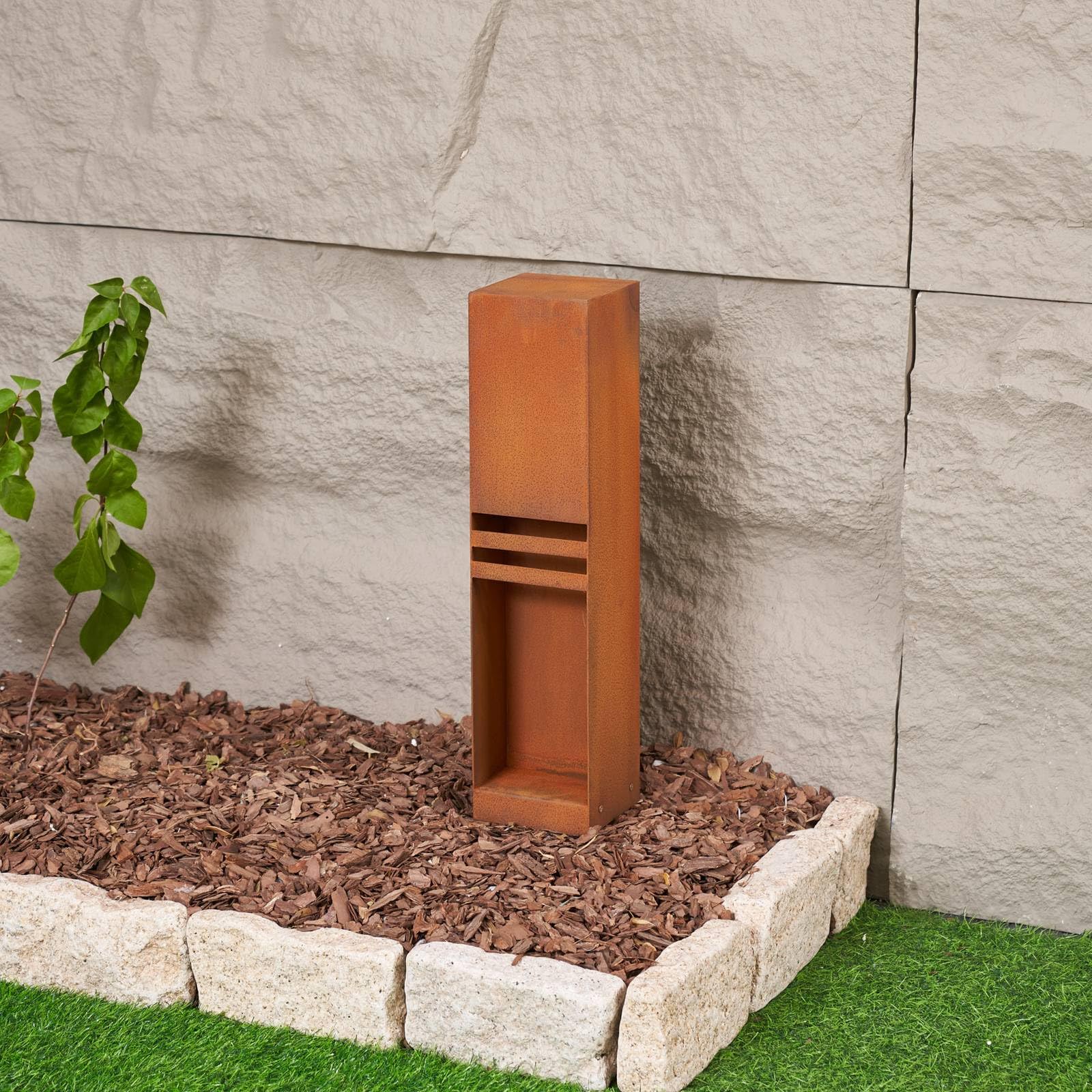 Lucande LED Borne Eclairage Exterieur Oxido (Moderne) en Marron Métal (1 lampe,à), Lumineuse Luminaire Lampe Jardin Led